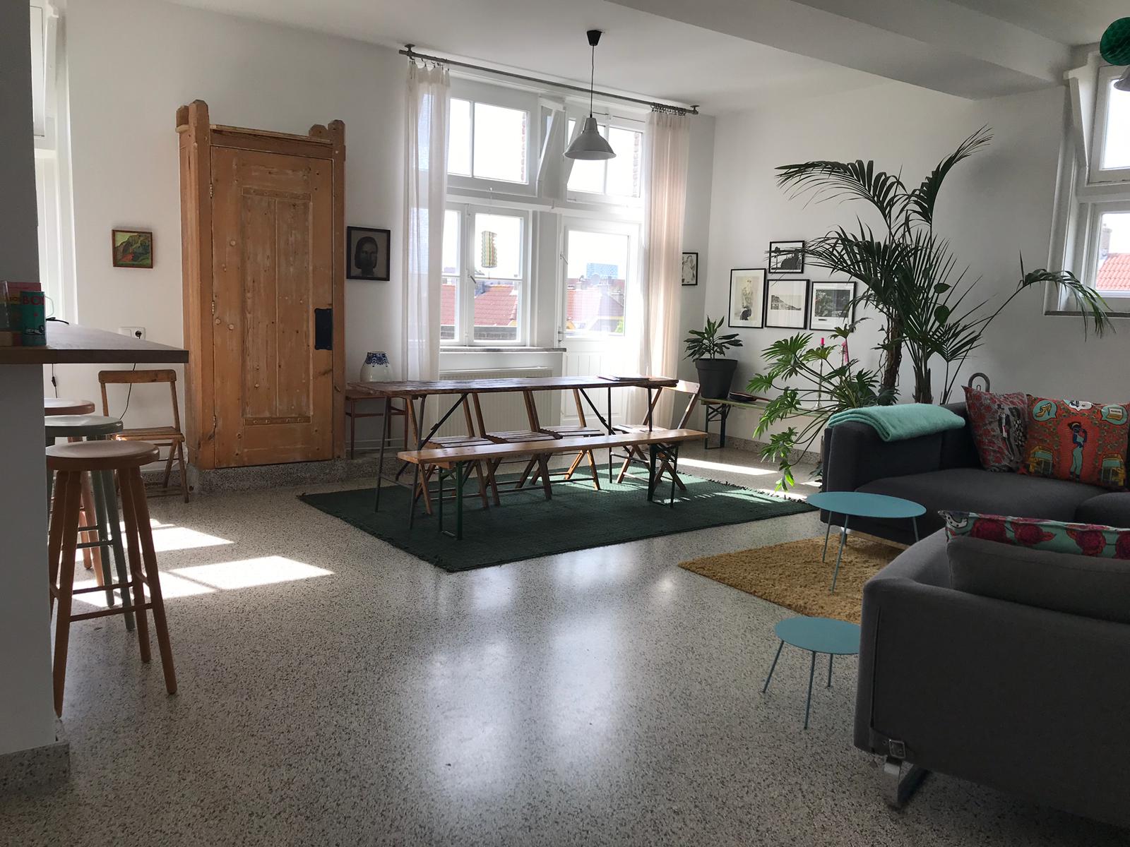 Sunny bedroom in renovated school/convent building — Amsterdam stay