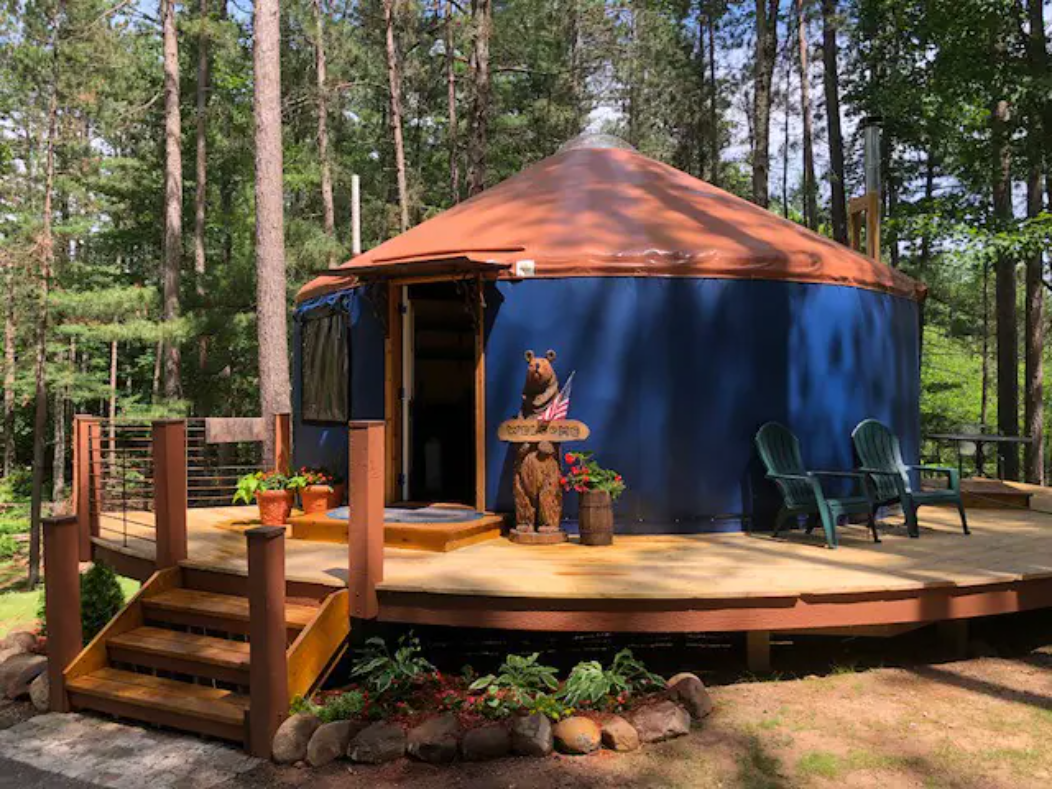 The Perry Pines Yurt & Sauna Yurts for Rent in Cable, Wisconsin