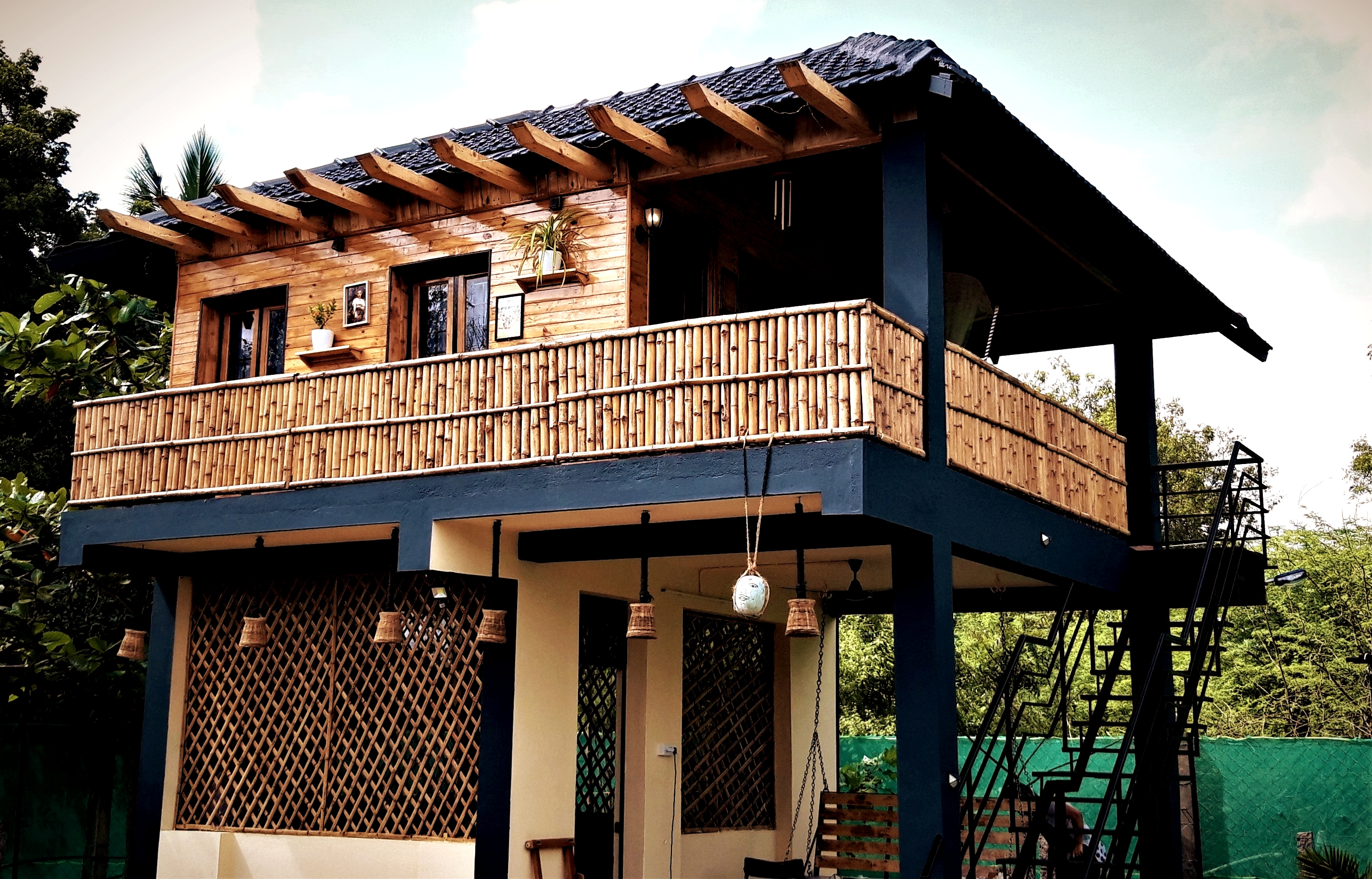 Dreamy Pinewood Villa Amidst Plants Pets Paintings Cottages For Rent In Madurai Tamil Nadu India