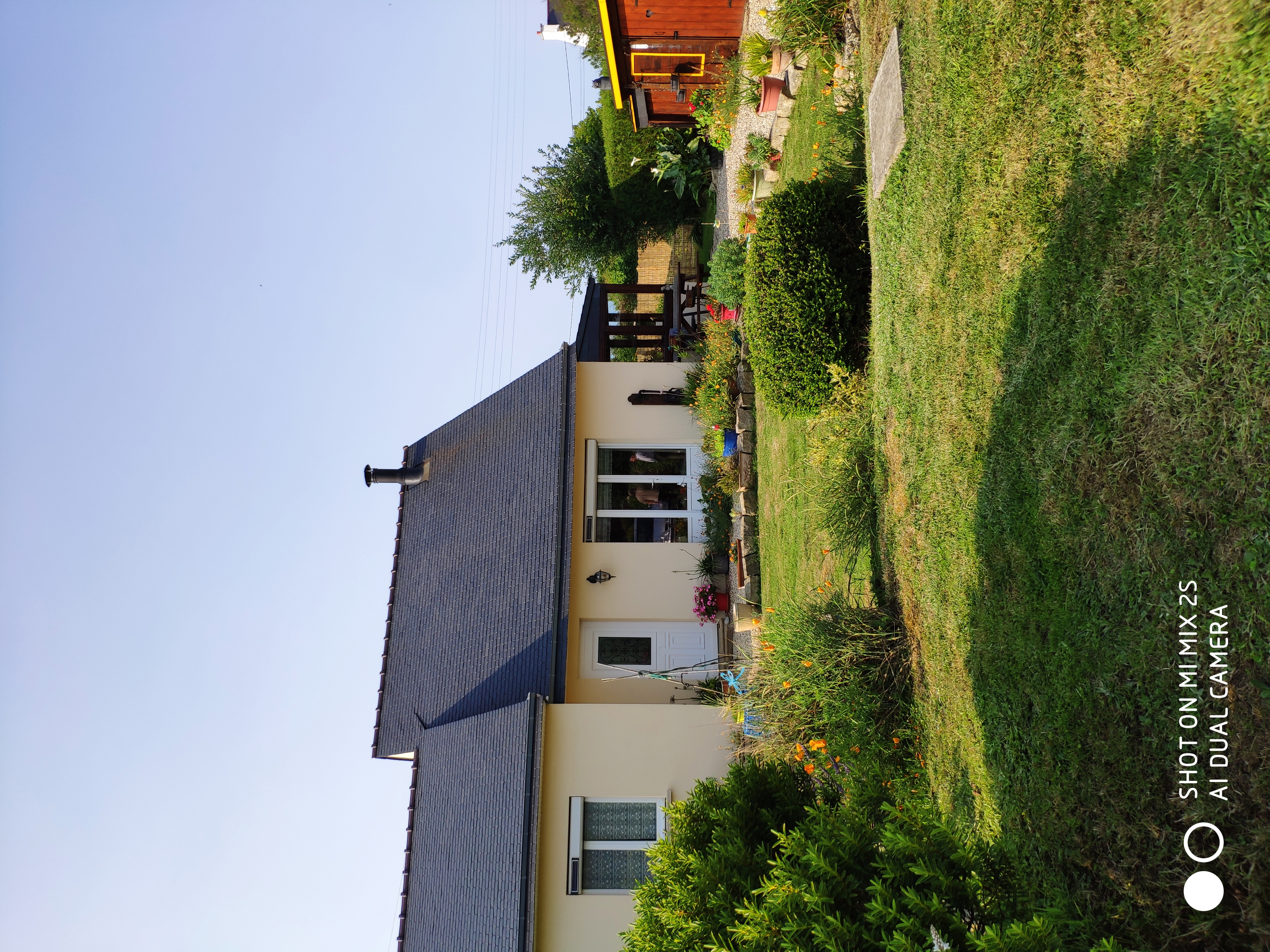 Recent house in a closed garden.