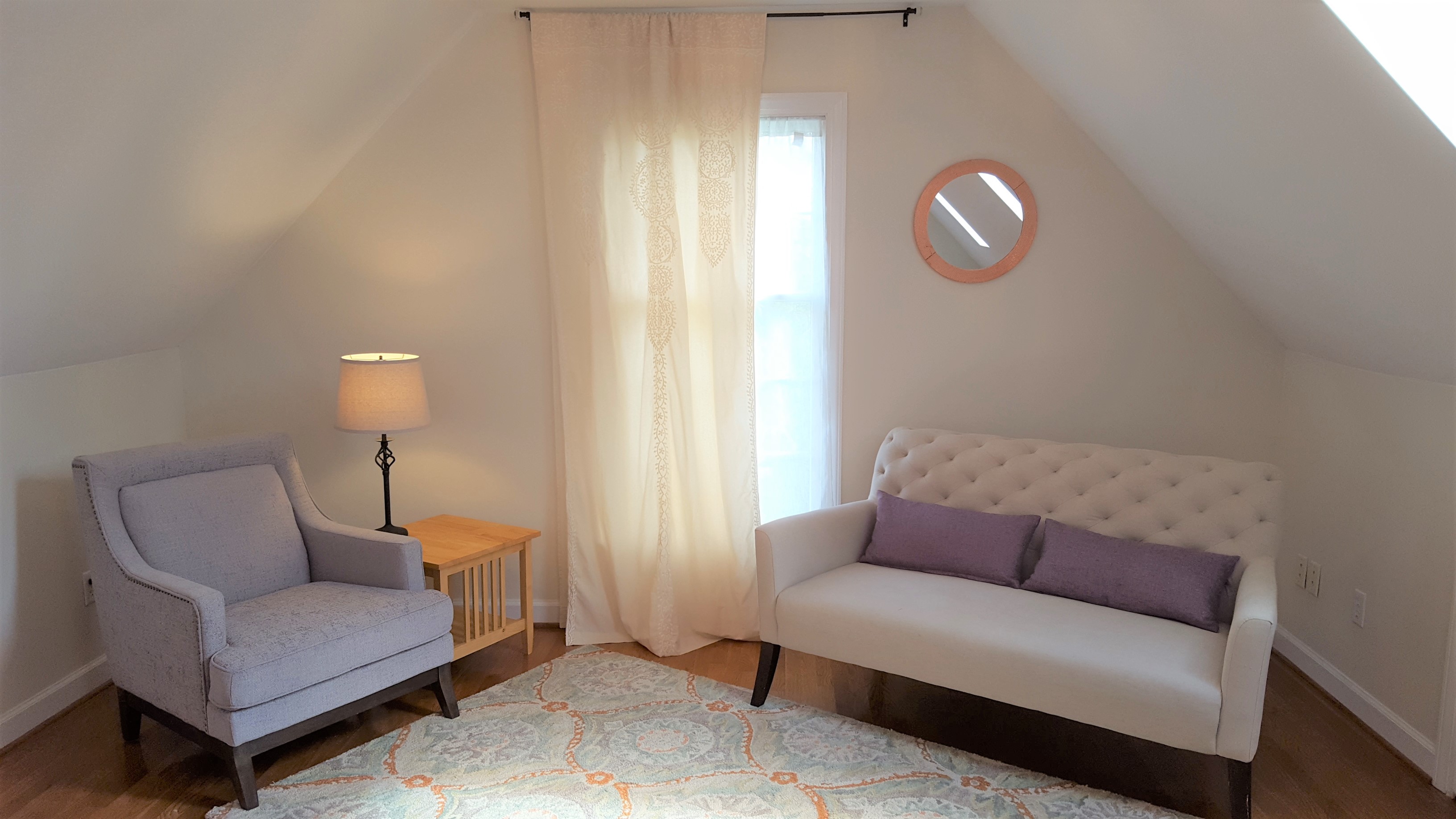 Bright and sunny in-law suite.  No cleaning fees