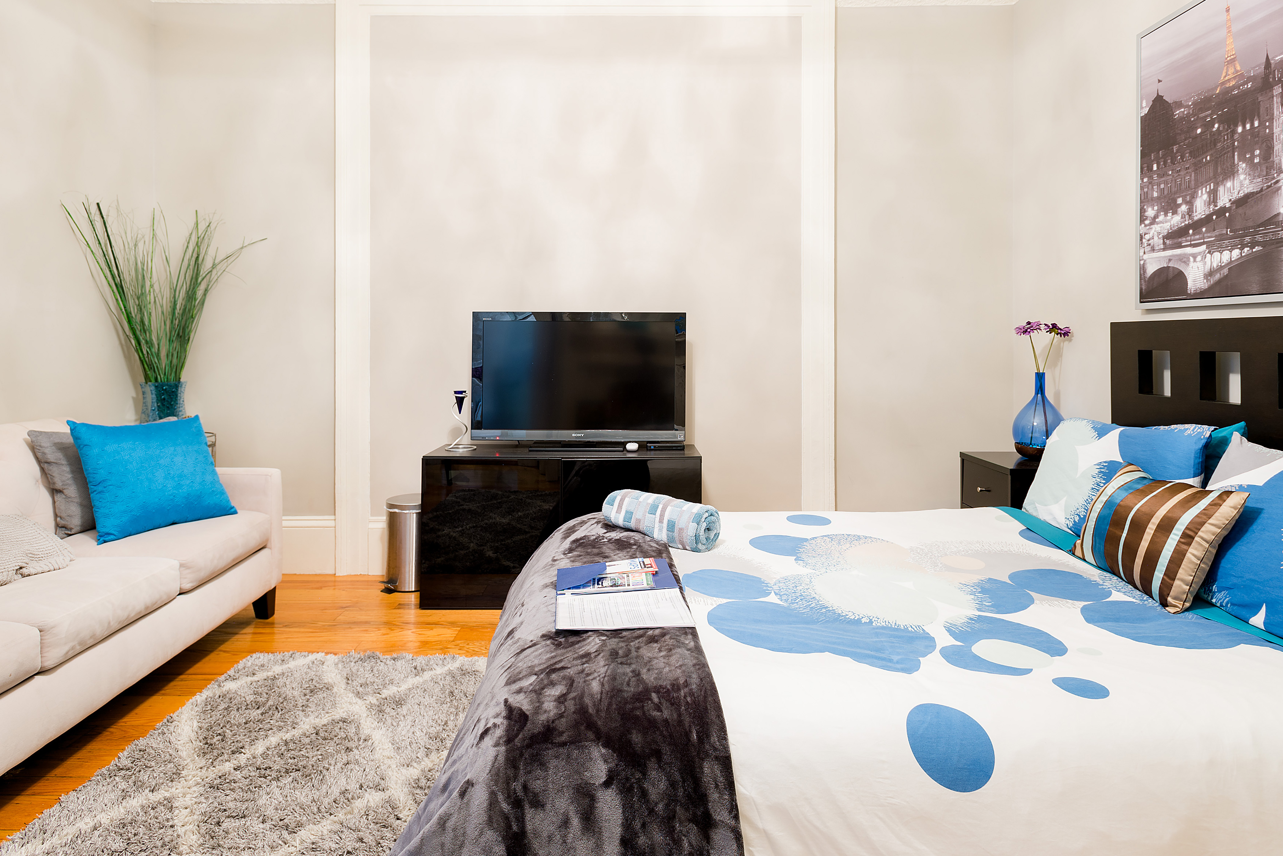 Explore Vibrant Castro from a Peaceful, Baby-Blue Victorian