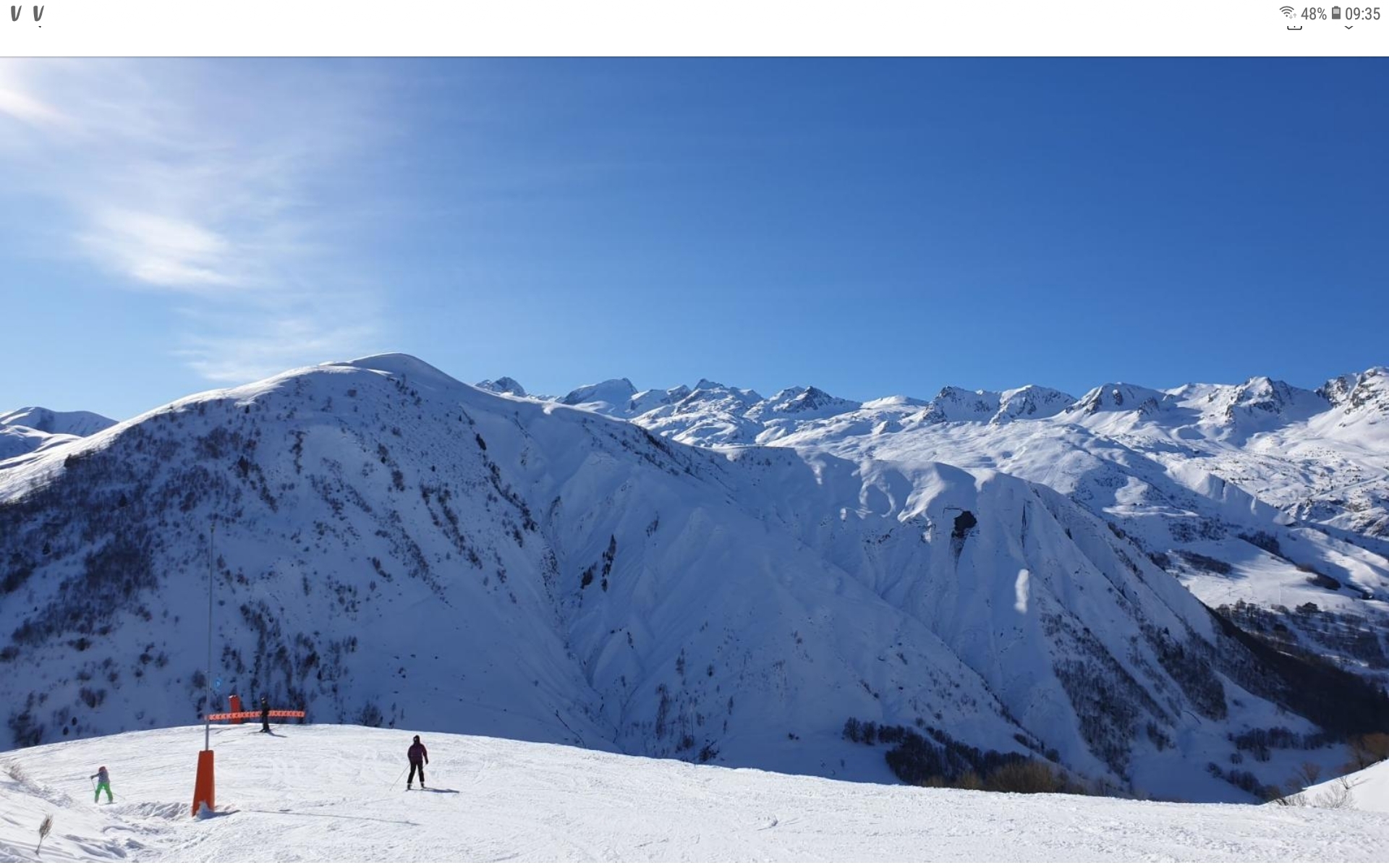 at the foot of the slopes with panoramic views