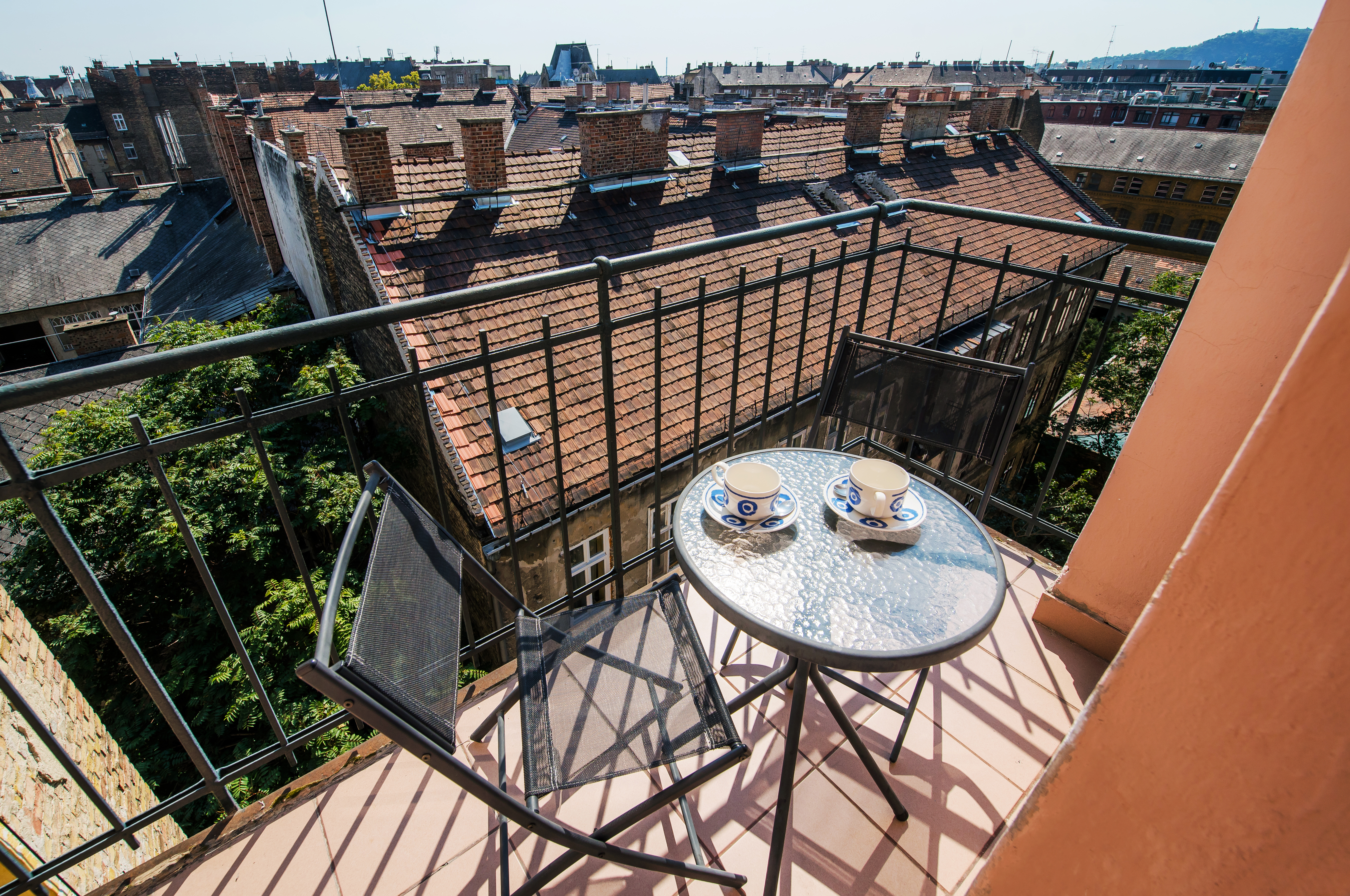 Blaha flat, balcony, Gellért view
