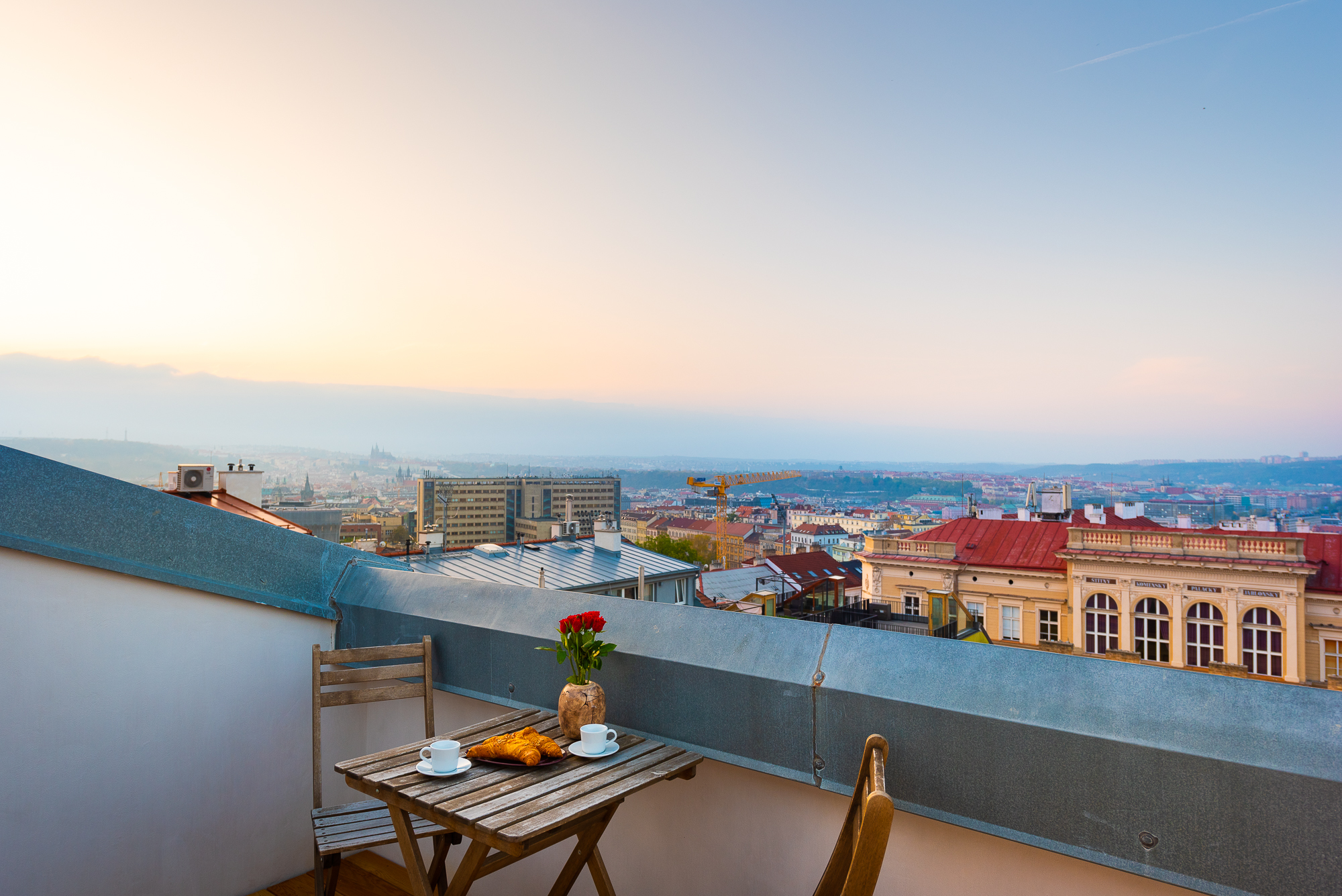 Old Prague View Rooftop Studio with A/C