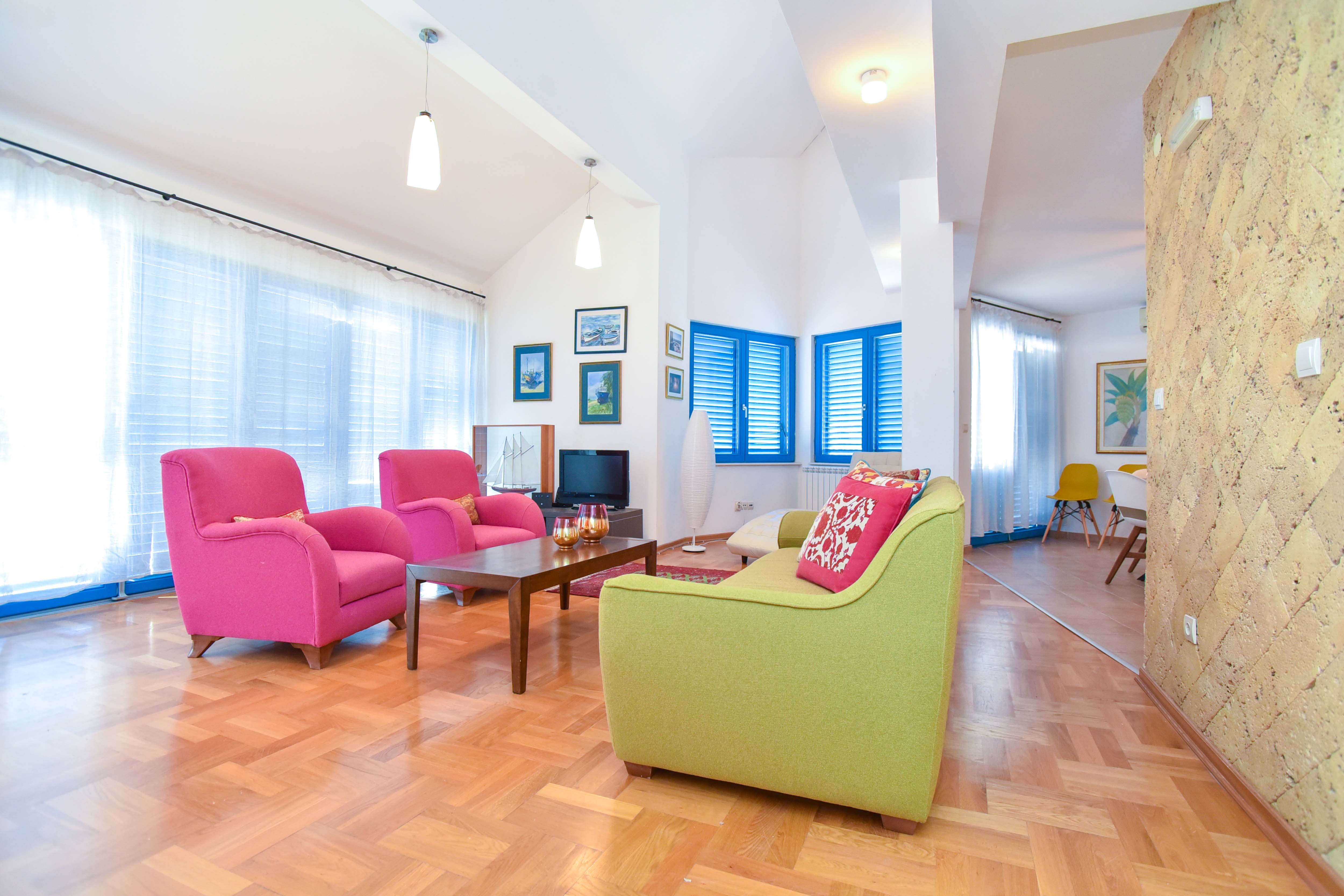 Loft with island view