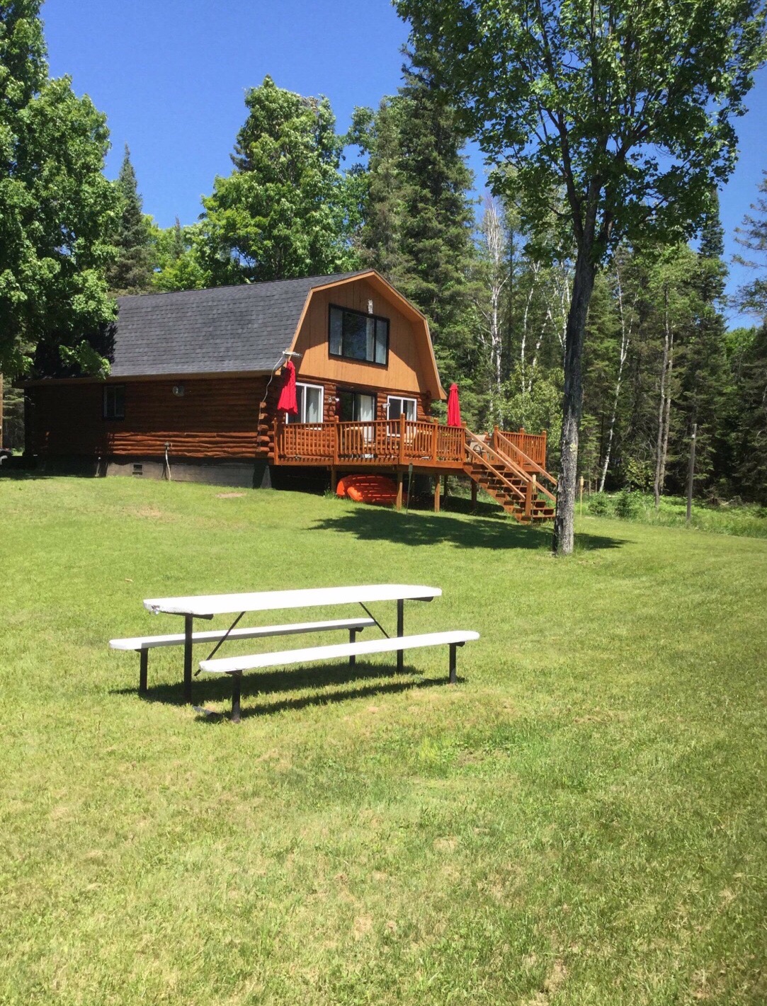 Log Cabin facing river Houses for Rent in Cornell, Michigan, United