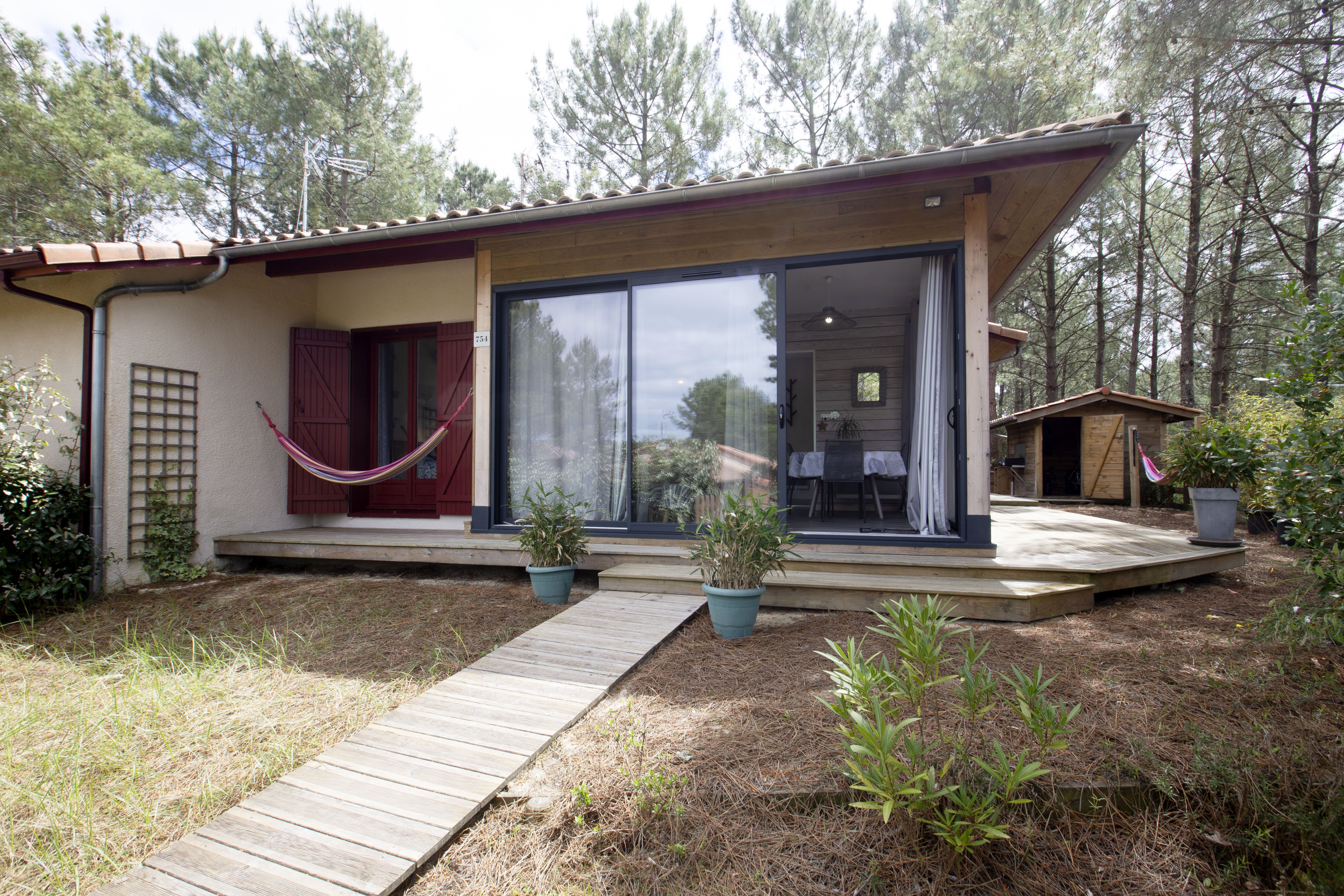 pretty house wooden terrace 40 m2 with wifi moliets