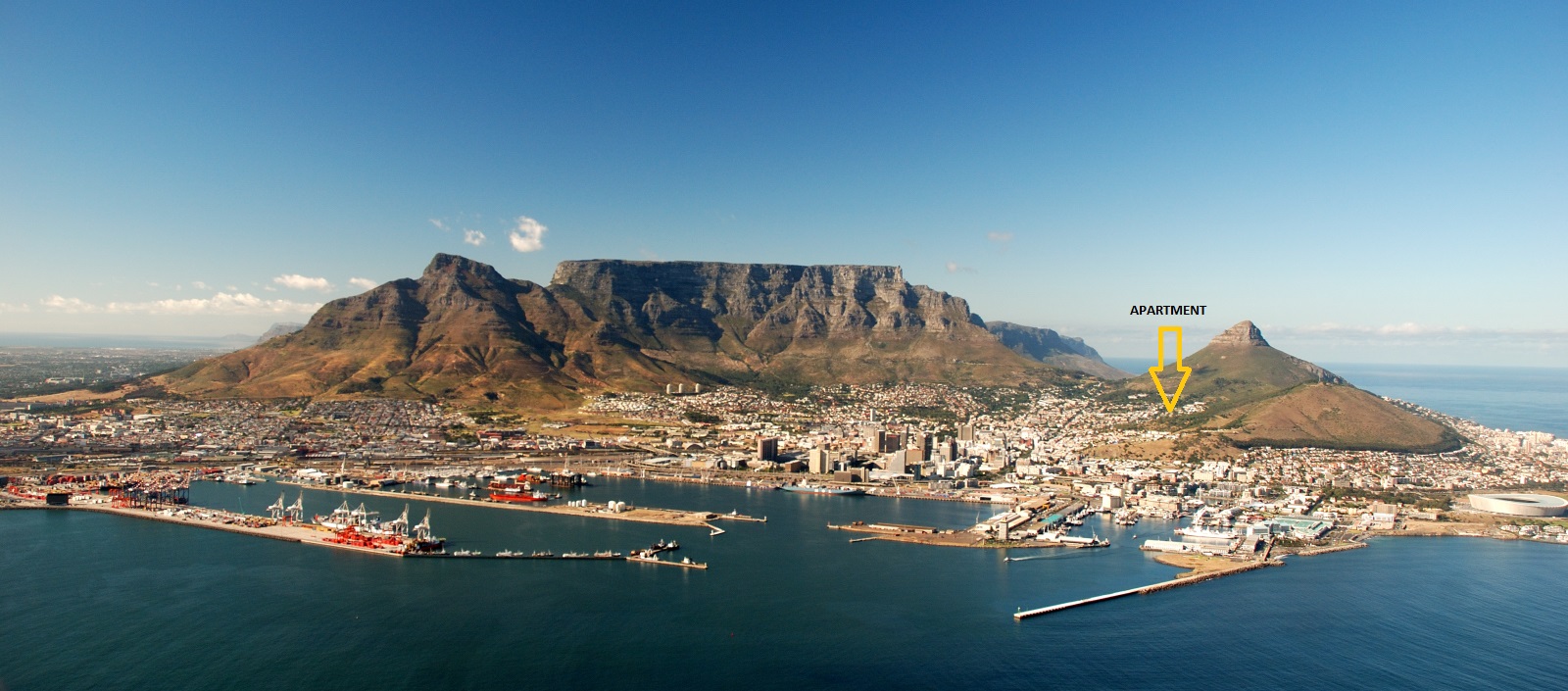 Birds eye view beautiful Cape Town 2 bed Apartment in Ward 77, Cape Town