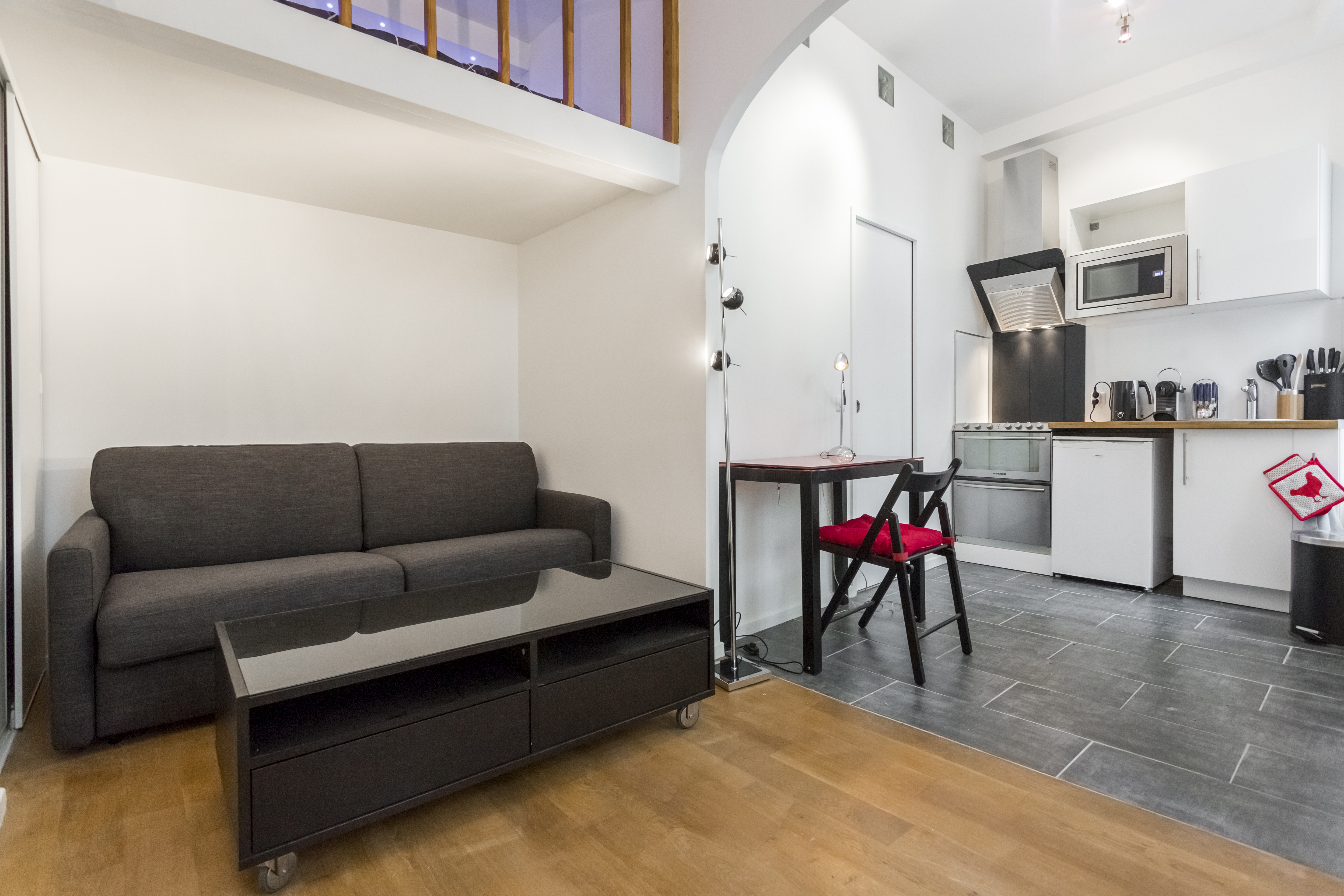 Modern place in historical Paris