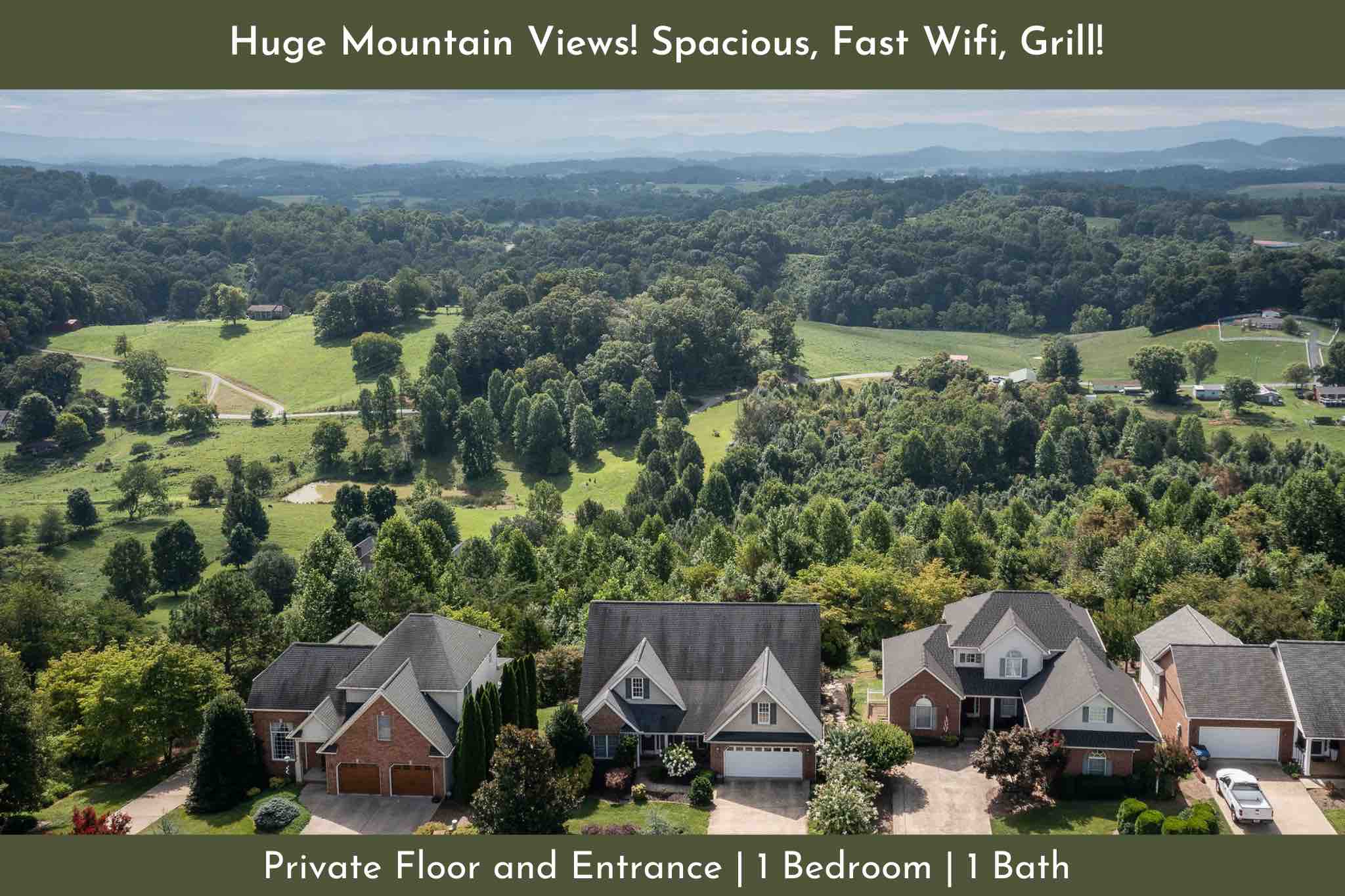 Huge Mtn Views, Spacious, Fast WiFi, Grill!