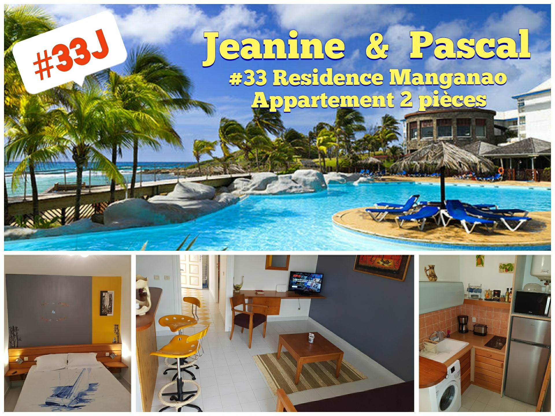 #33J ☆ Rés. Manganao ☆ T2 40m2 ☆ Piscine & Plage