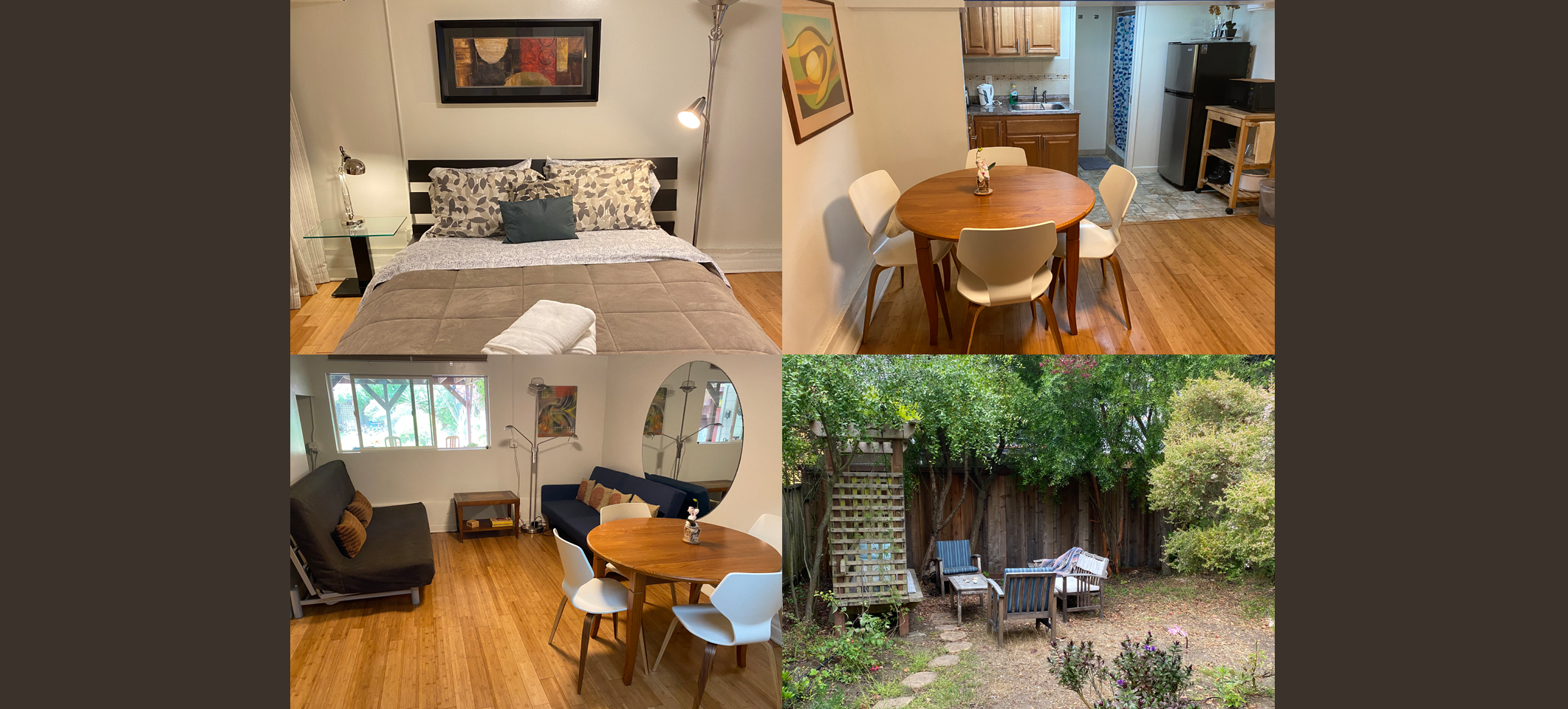Private studio with a lush garden