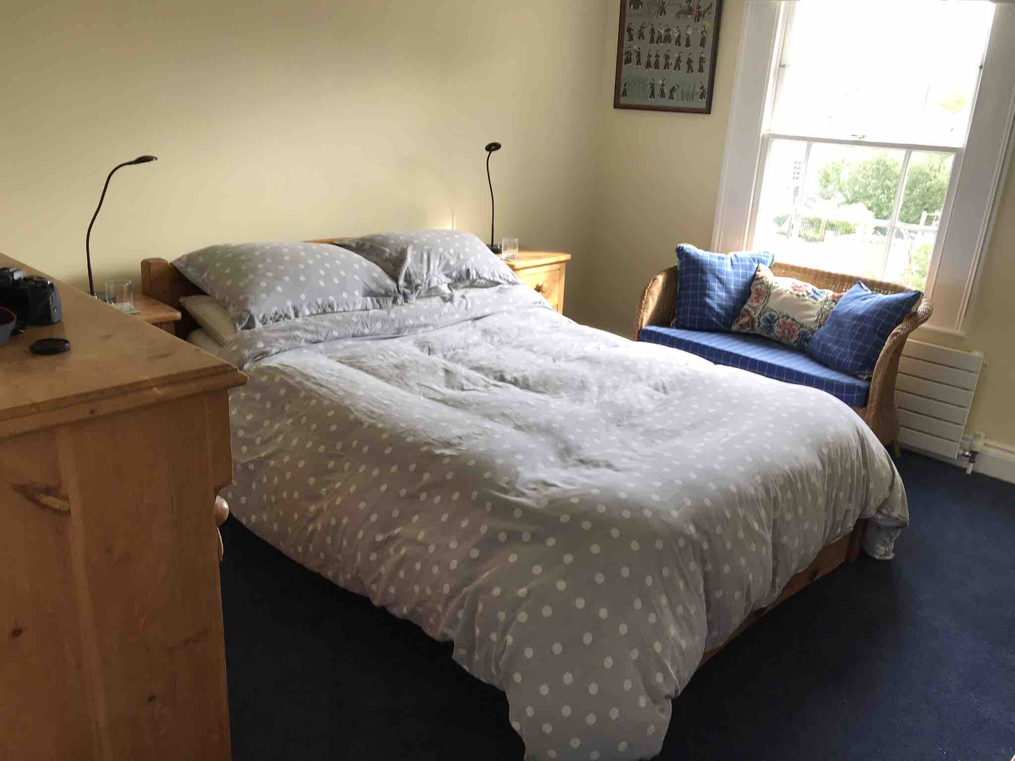 Victorian house, room with double bed and en suite in Clifton Down, Bristol
