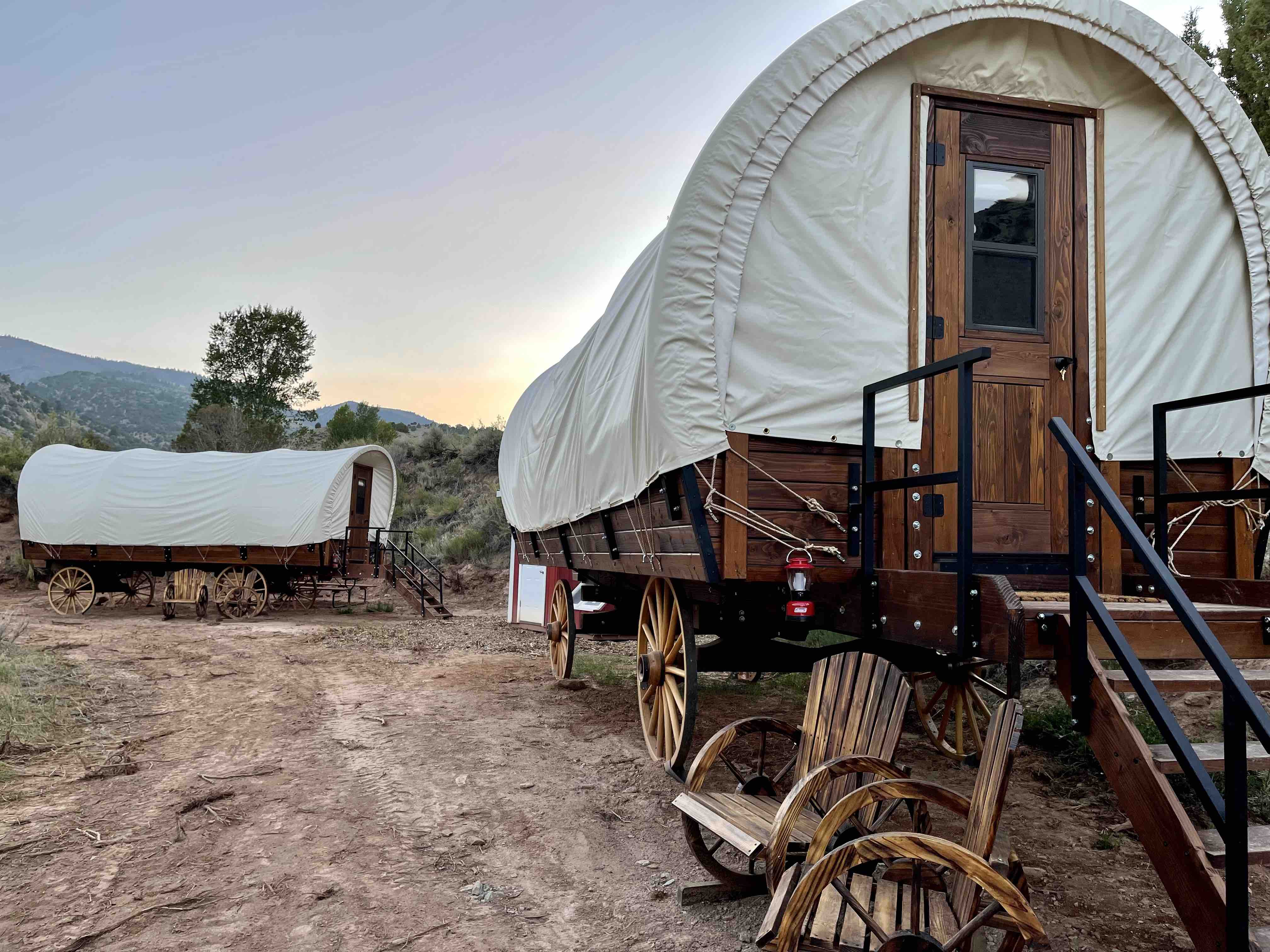 Elegant covered wagon glamping experience in Manila, Utah, United States