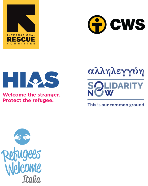 Partners of the Open Homes program, including International Rescue Committee, Refugees Welcome, Solidarity Now, and others.