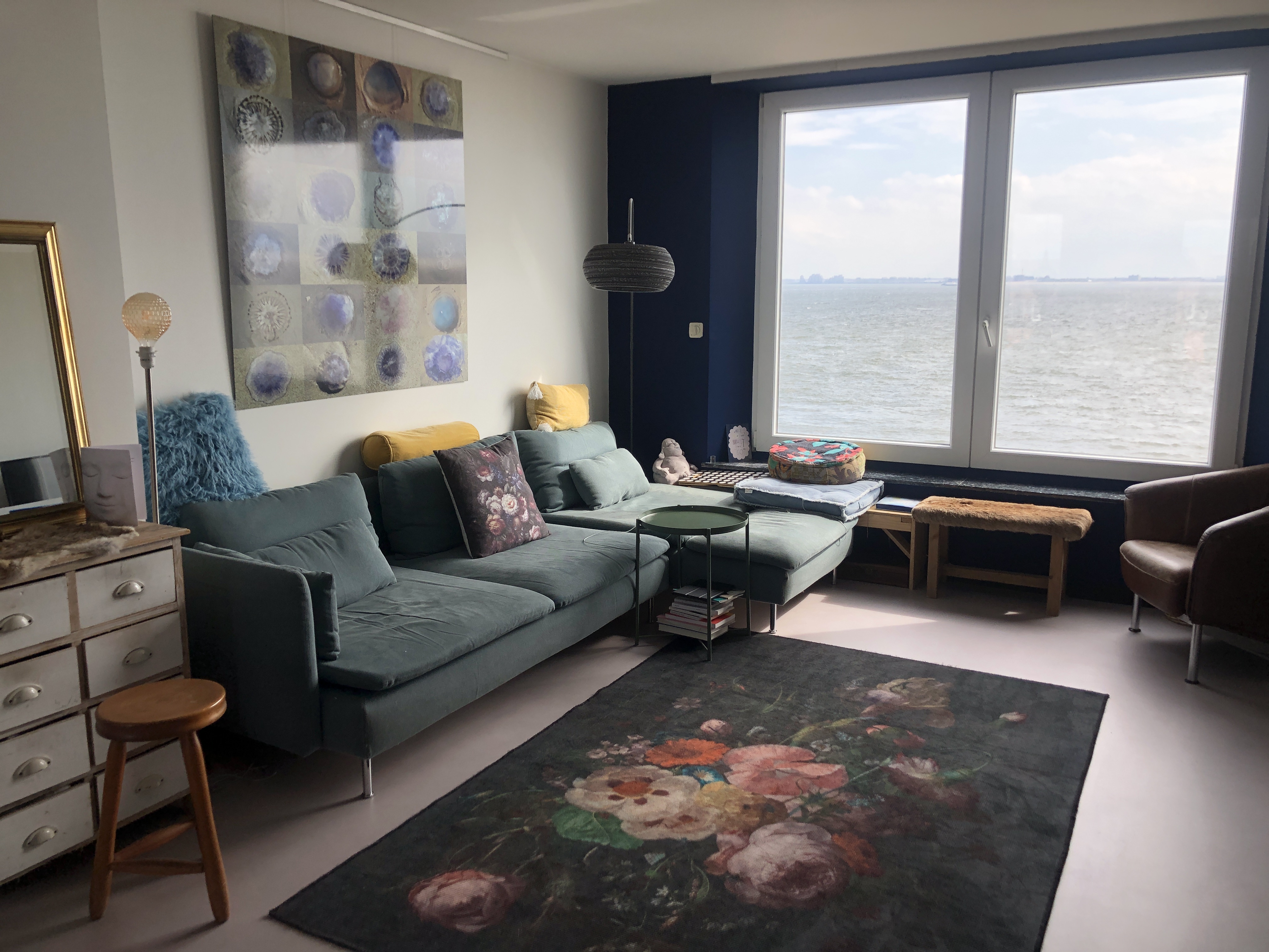 Room with stunning view at the seaside.