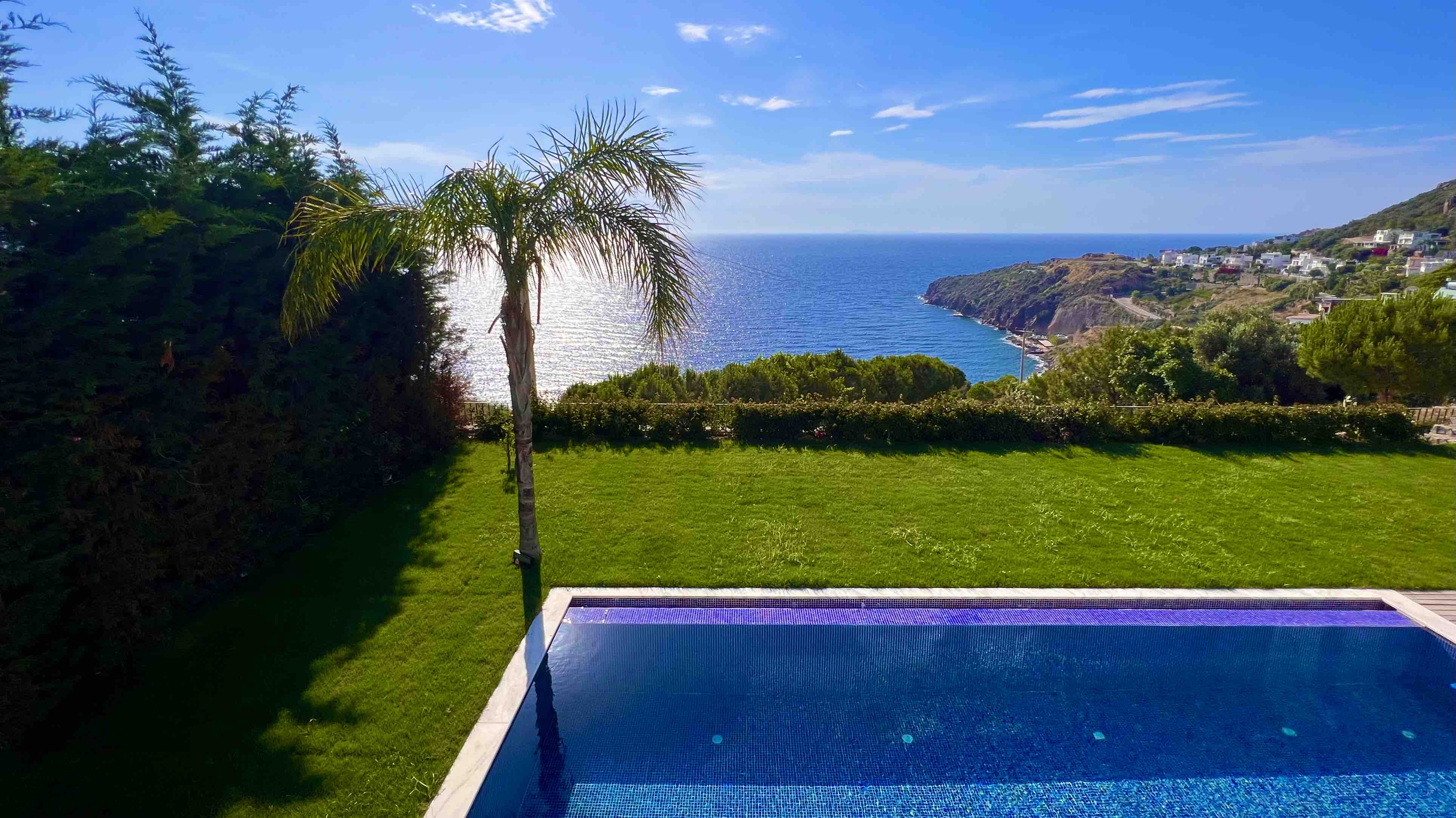 Seafront Bodrum villa with pool