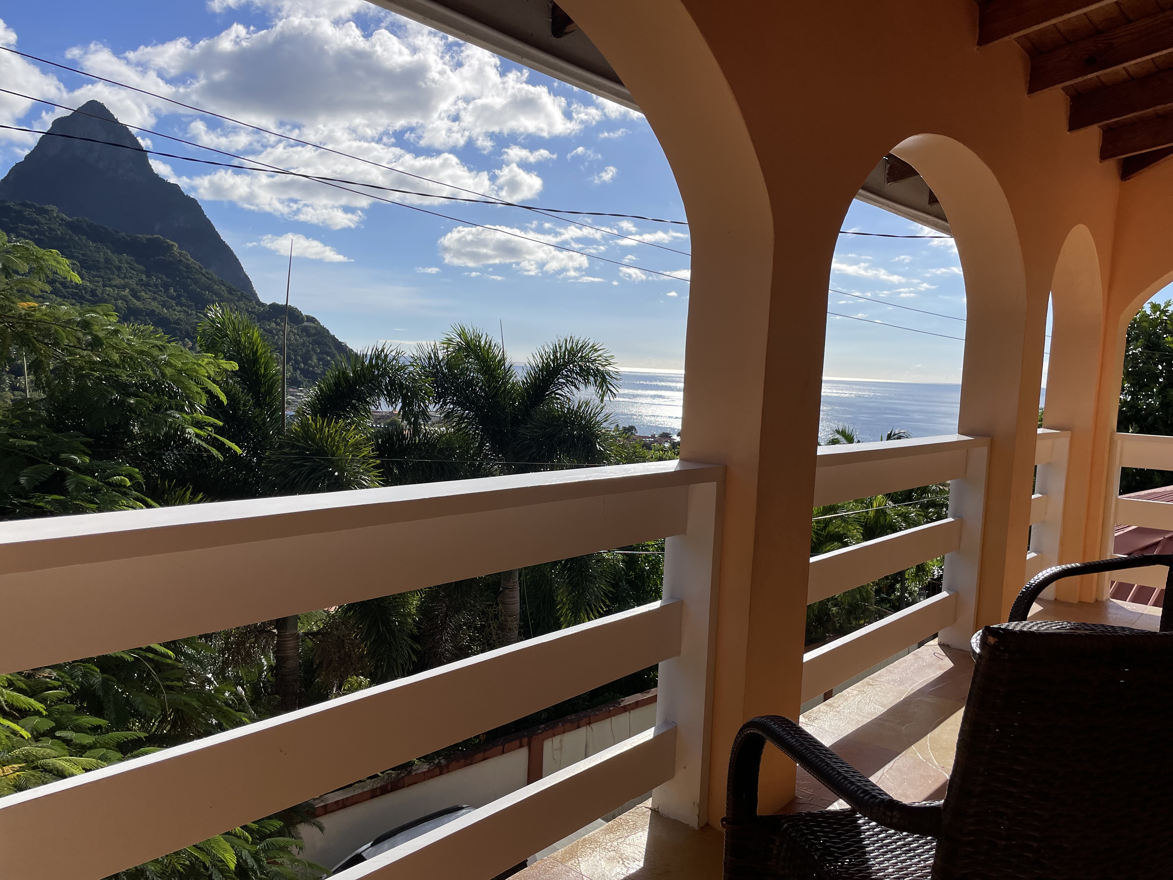 2-BR Panorama: Town, Piton, Sea Views!