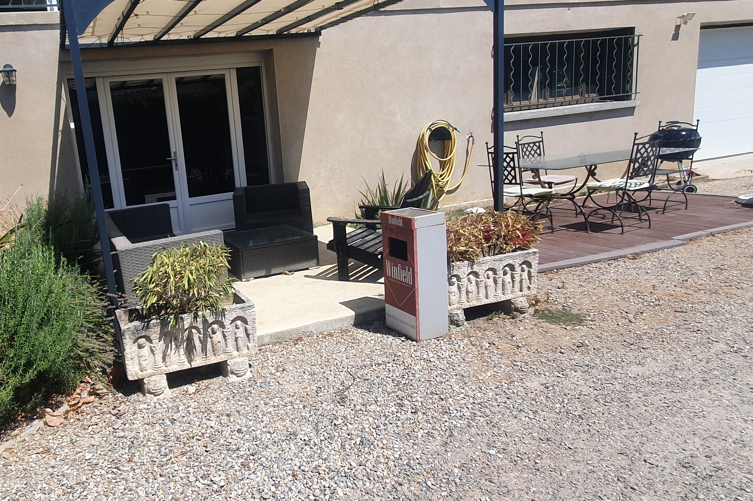 Crussol cottage,
 motorbike and bike garage