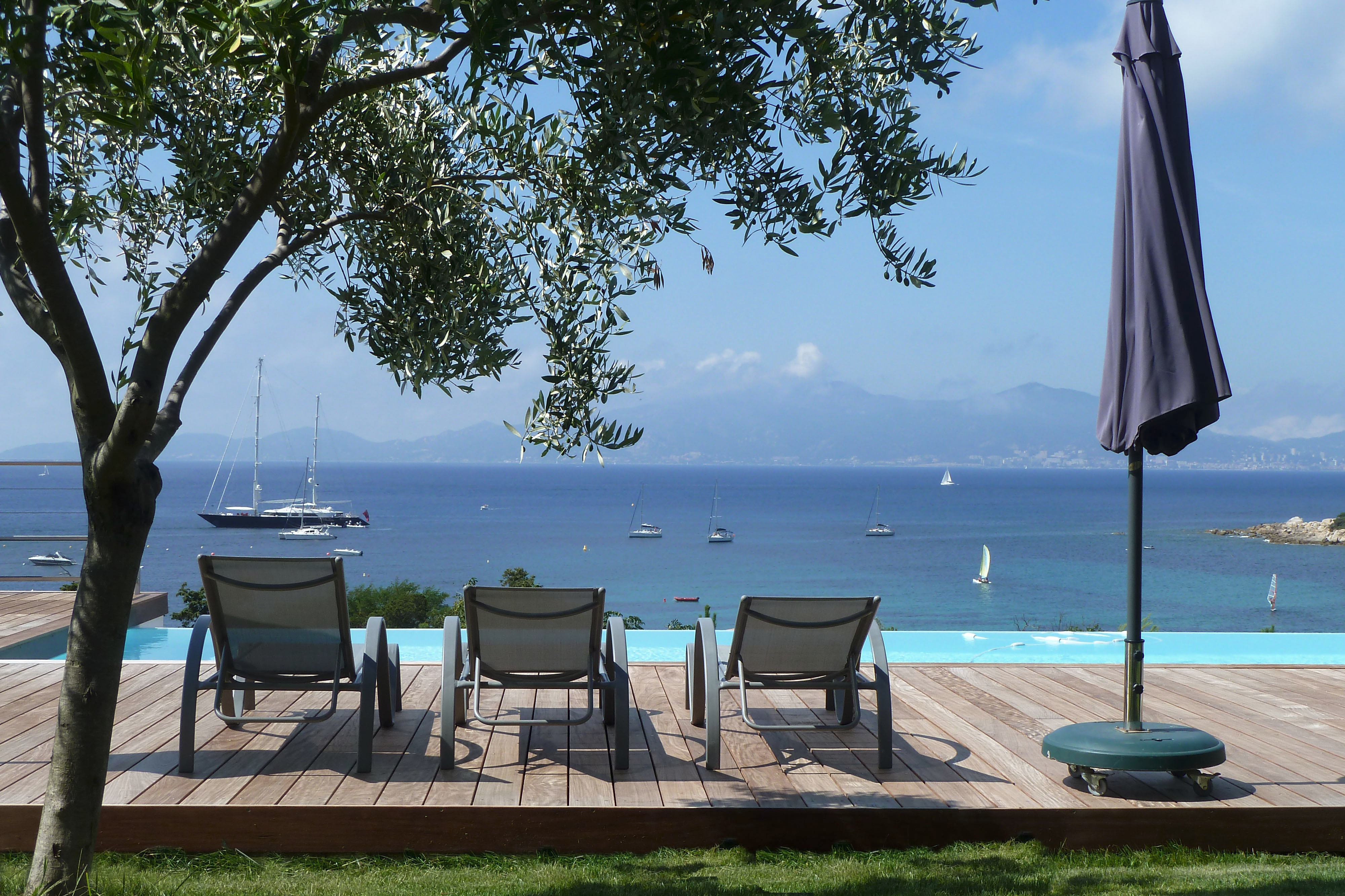 Panoramic view of Ajaccio and Sanguinaires Islands.