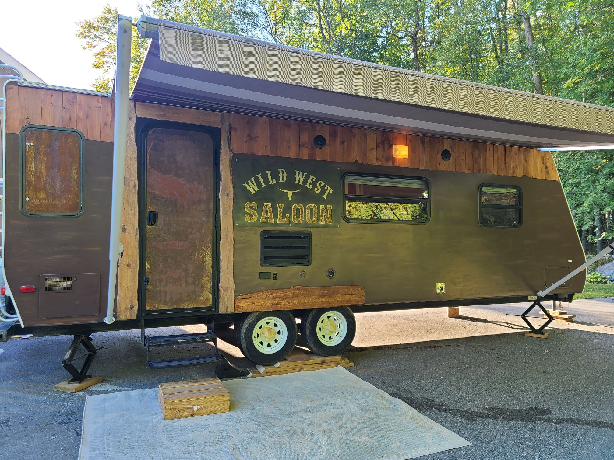 Unique Wild West Saloon camper on Lake Simcoe