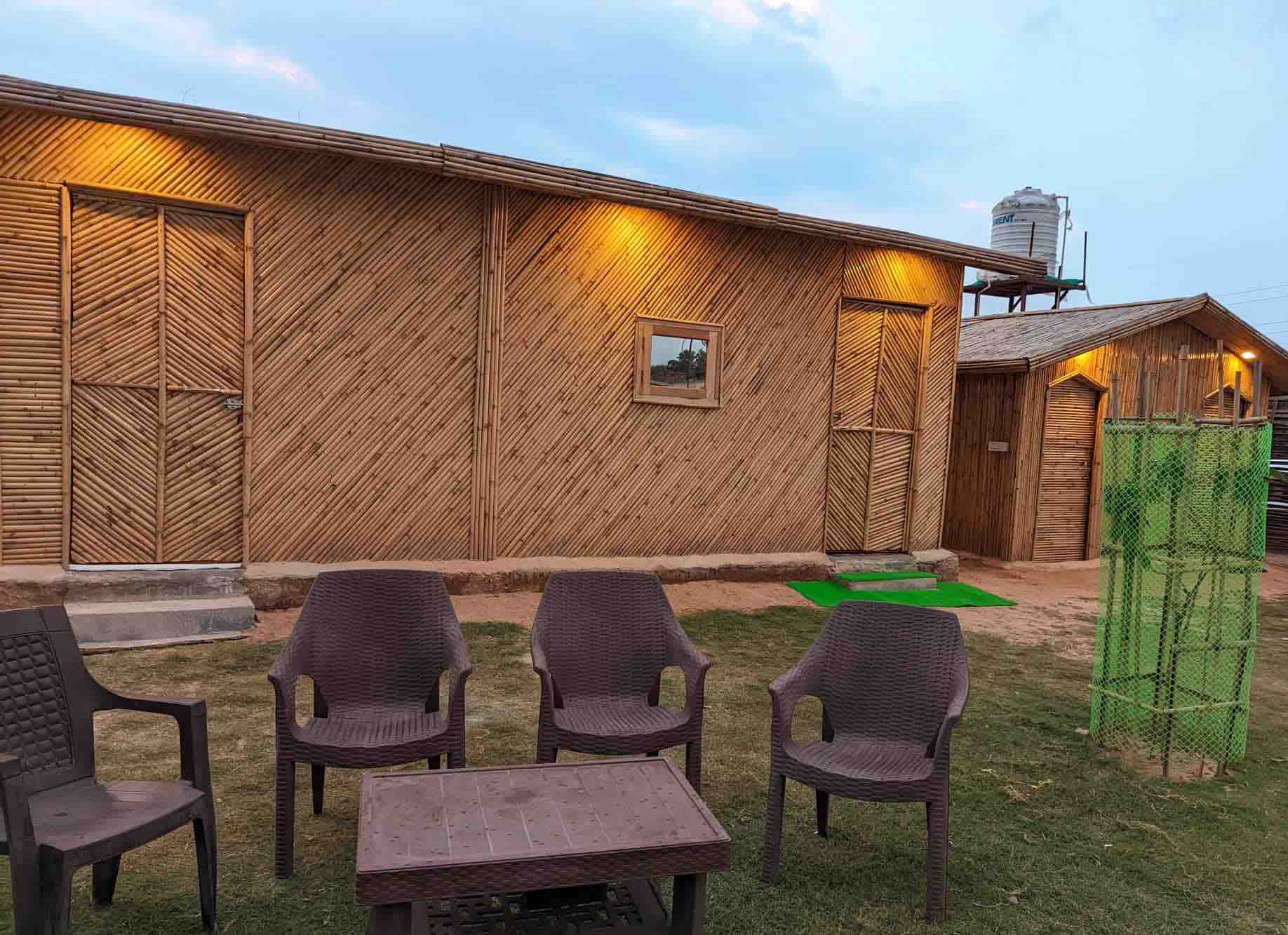 Unique Bamboo Hut Living in a Farm - Chandigarh
