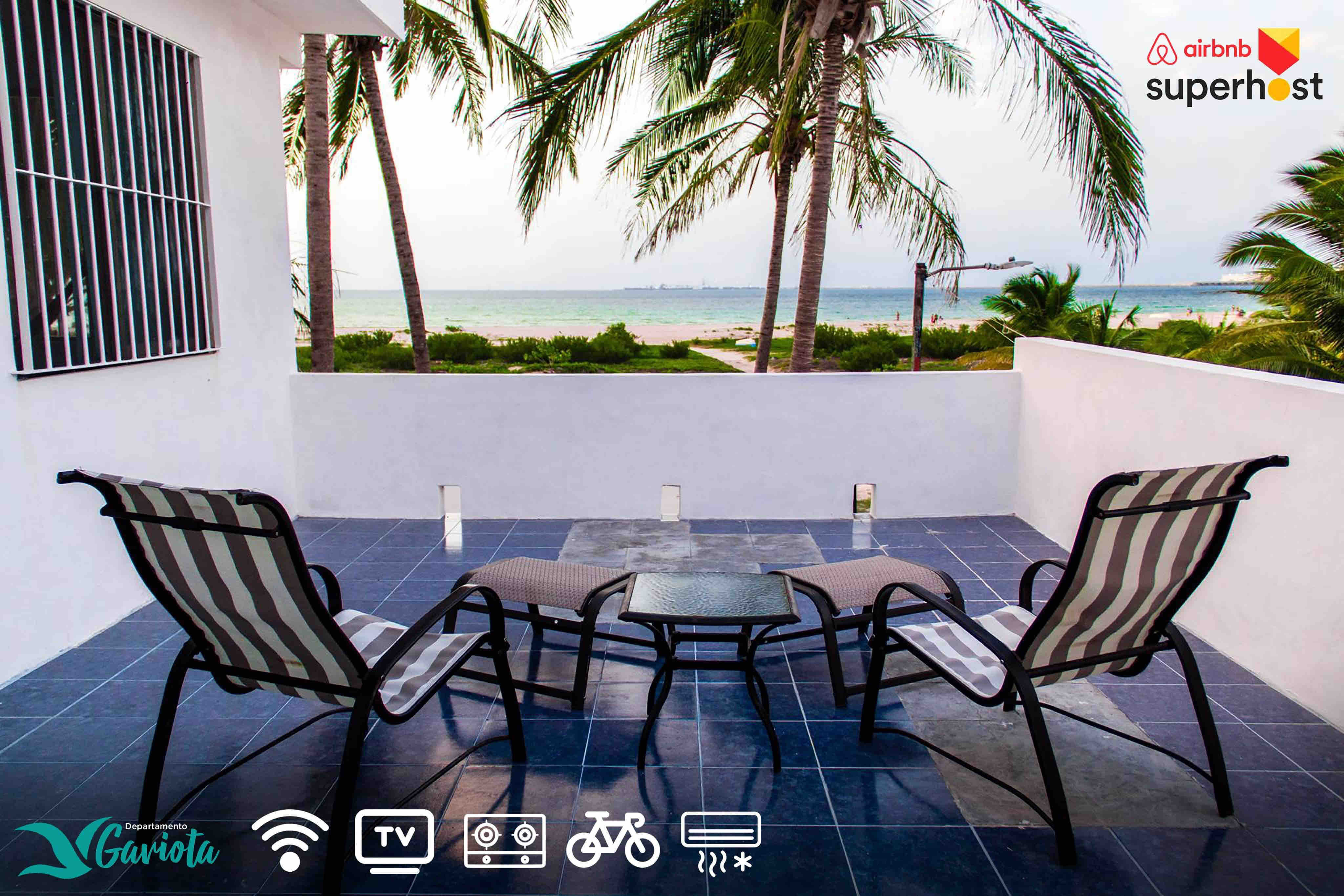 SEAGULL APARTMENT+2 BIKES+BEACHFRONT Apartments for Rent in Progreso