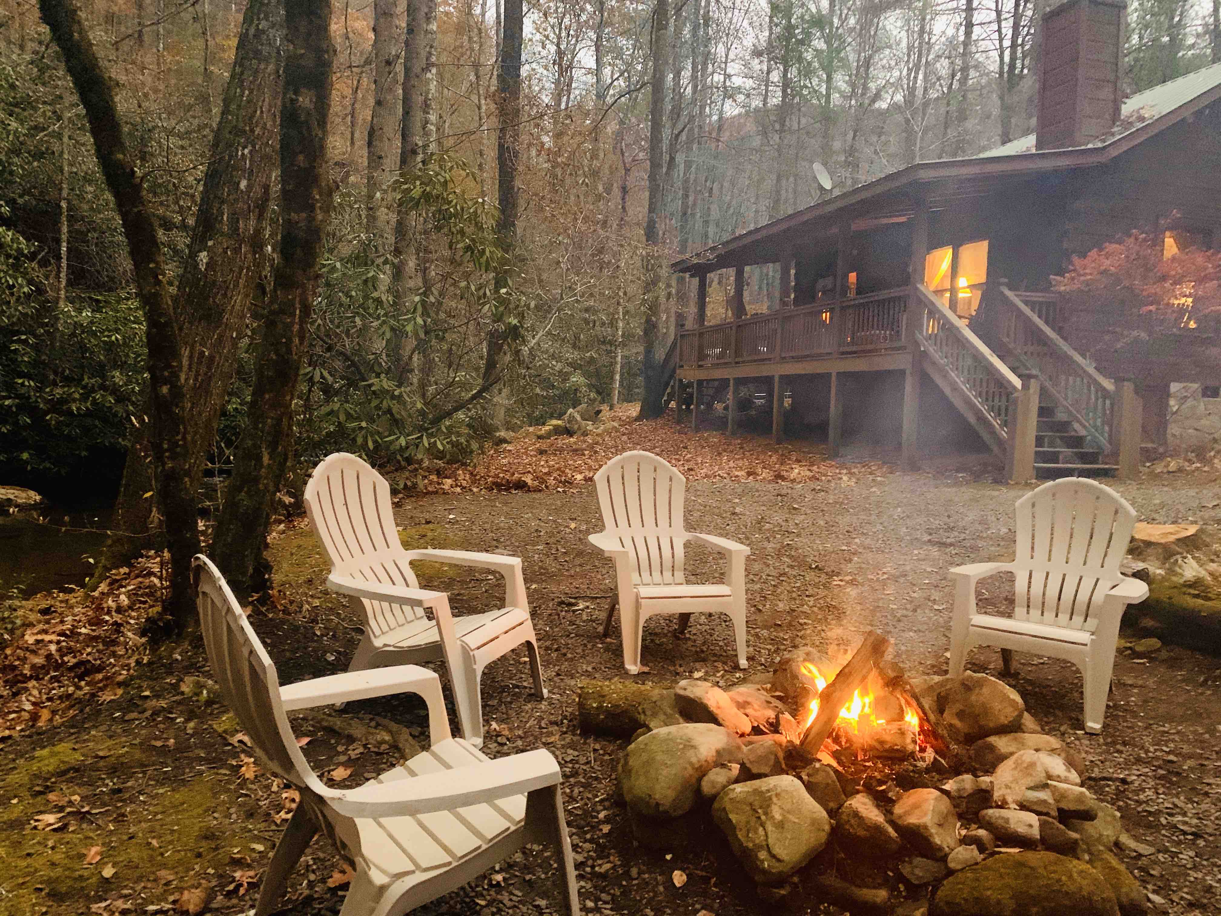Secluded Cabin on Stocked Trout Stream with WIFI Cabins for Rent in