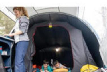 4 seater tent equipped with sea view on small campsite