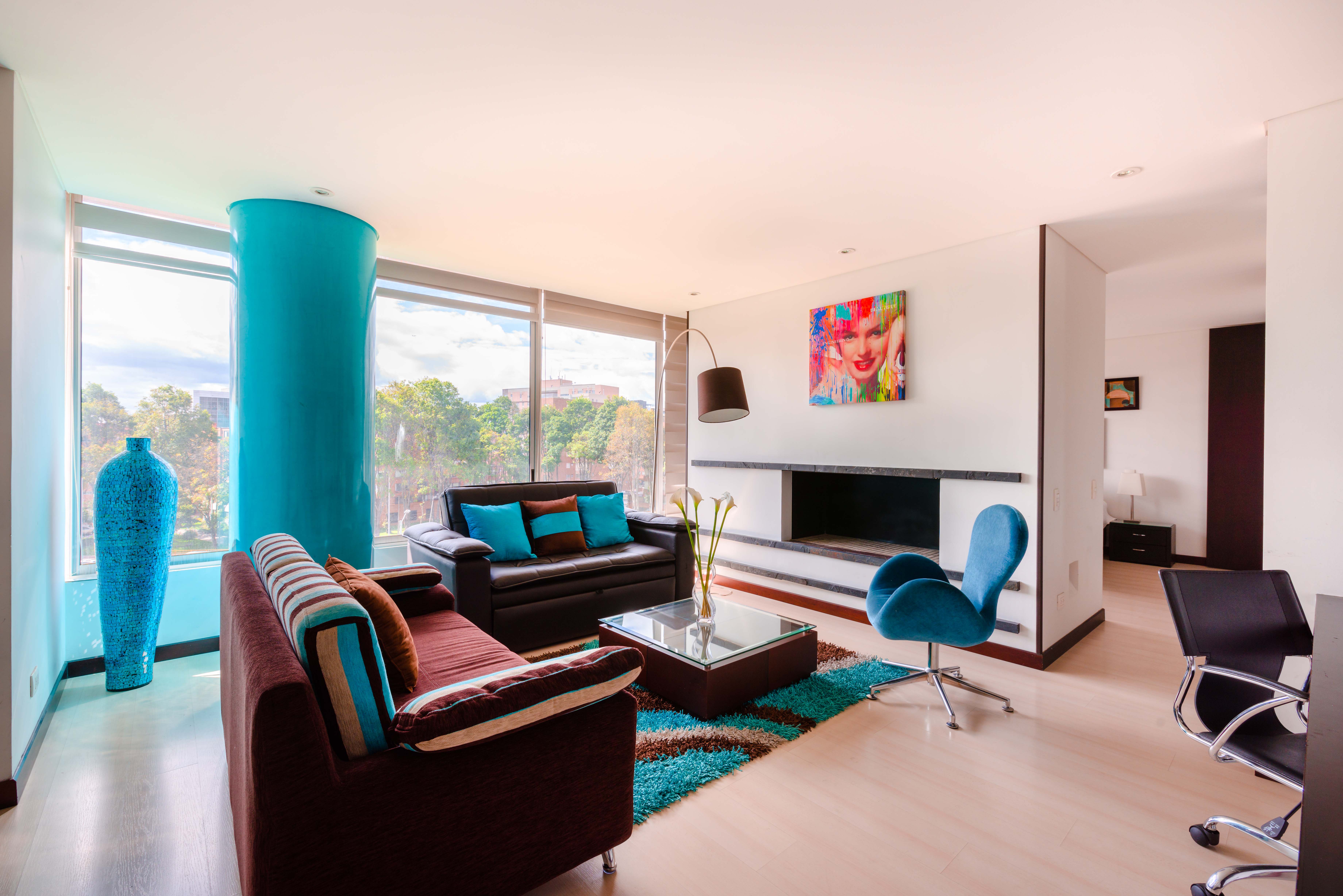 Luxury blue 1-br apt near 93 park! in Chapinero, Bogotá
