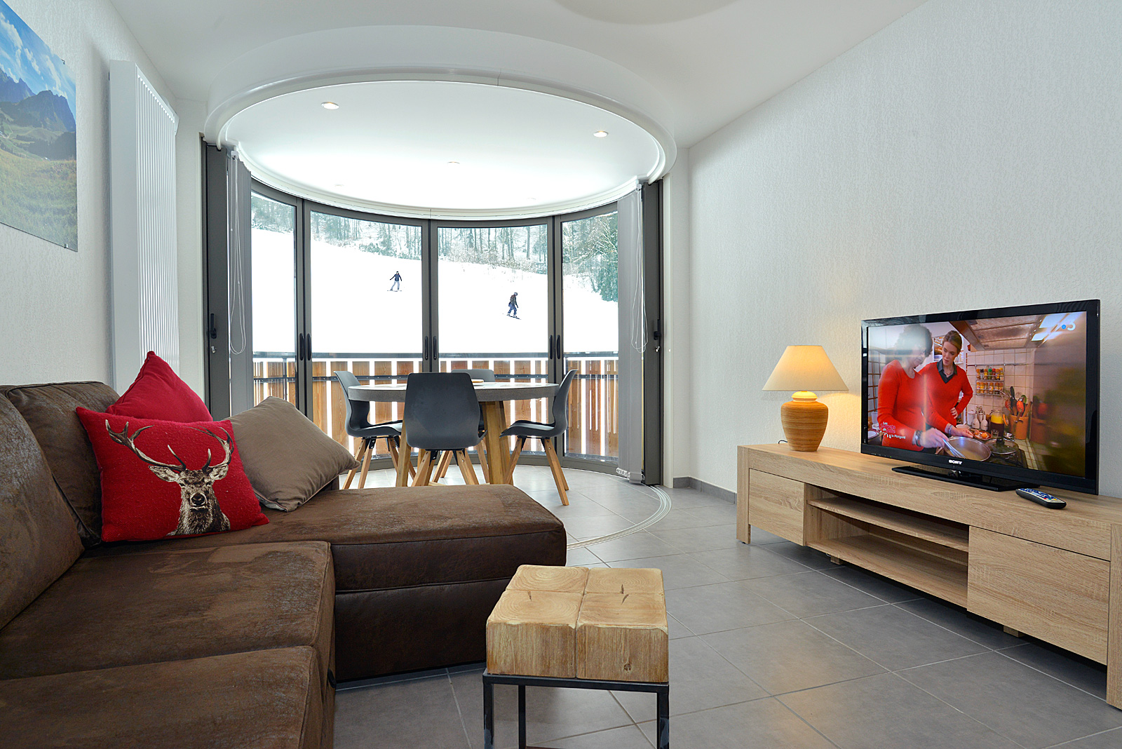 Snow-fronted apartment