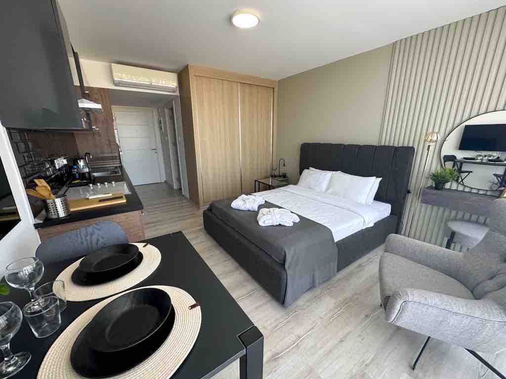 stylish studio apartment with hotel concept