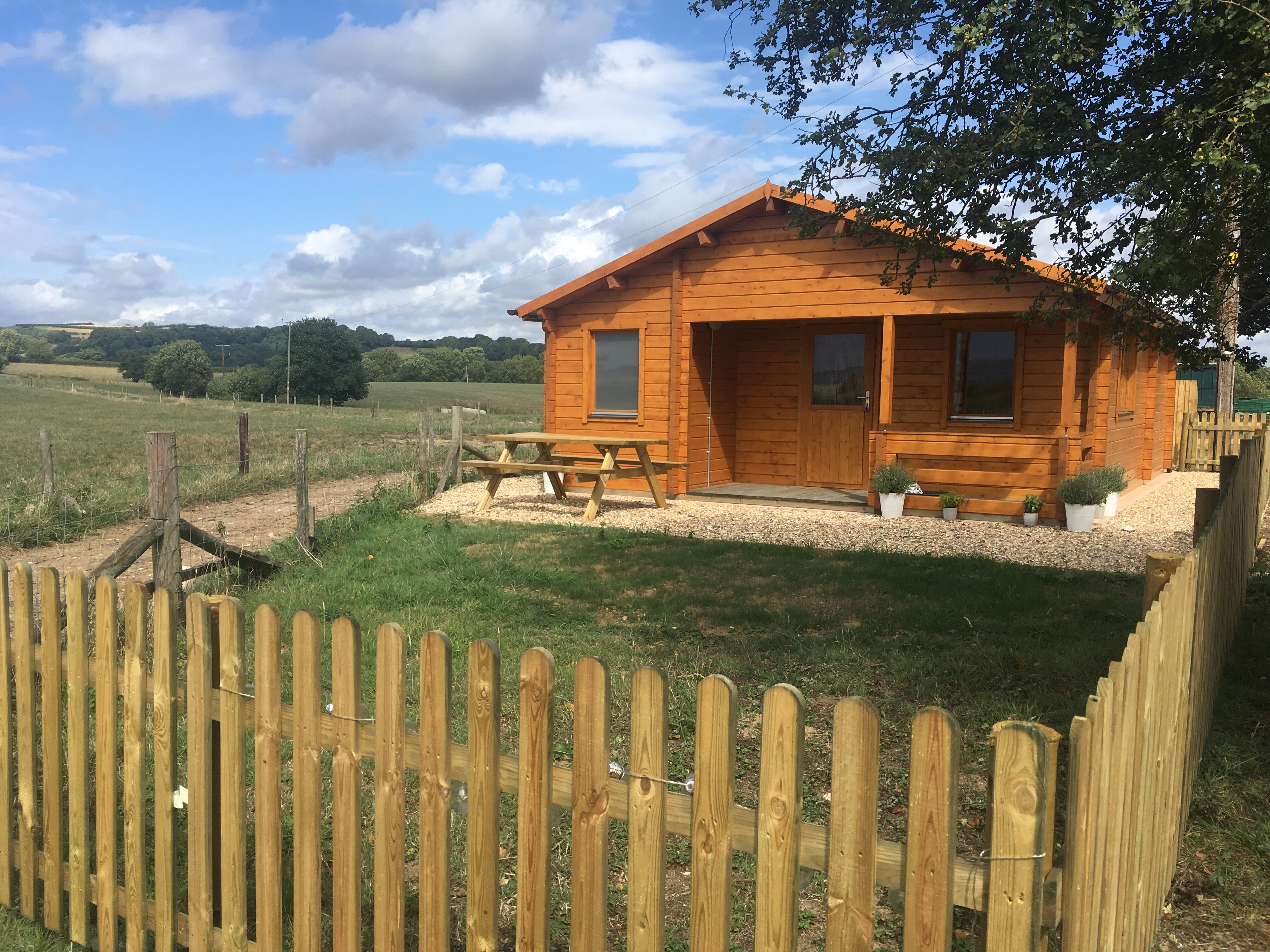 Log Cabin with Hot Tub on farm Bridport, W Dorset