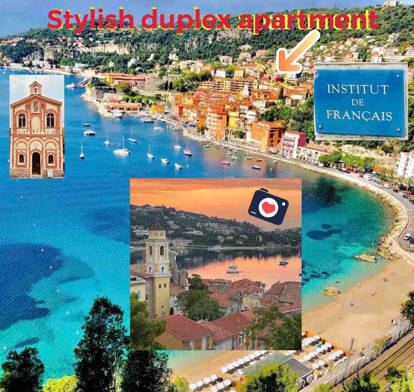 Stylish, duplex apartment in Villefranche centre