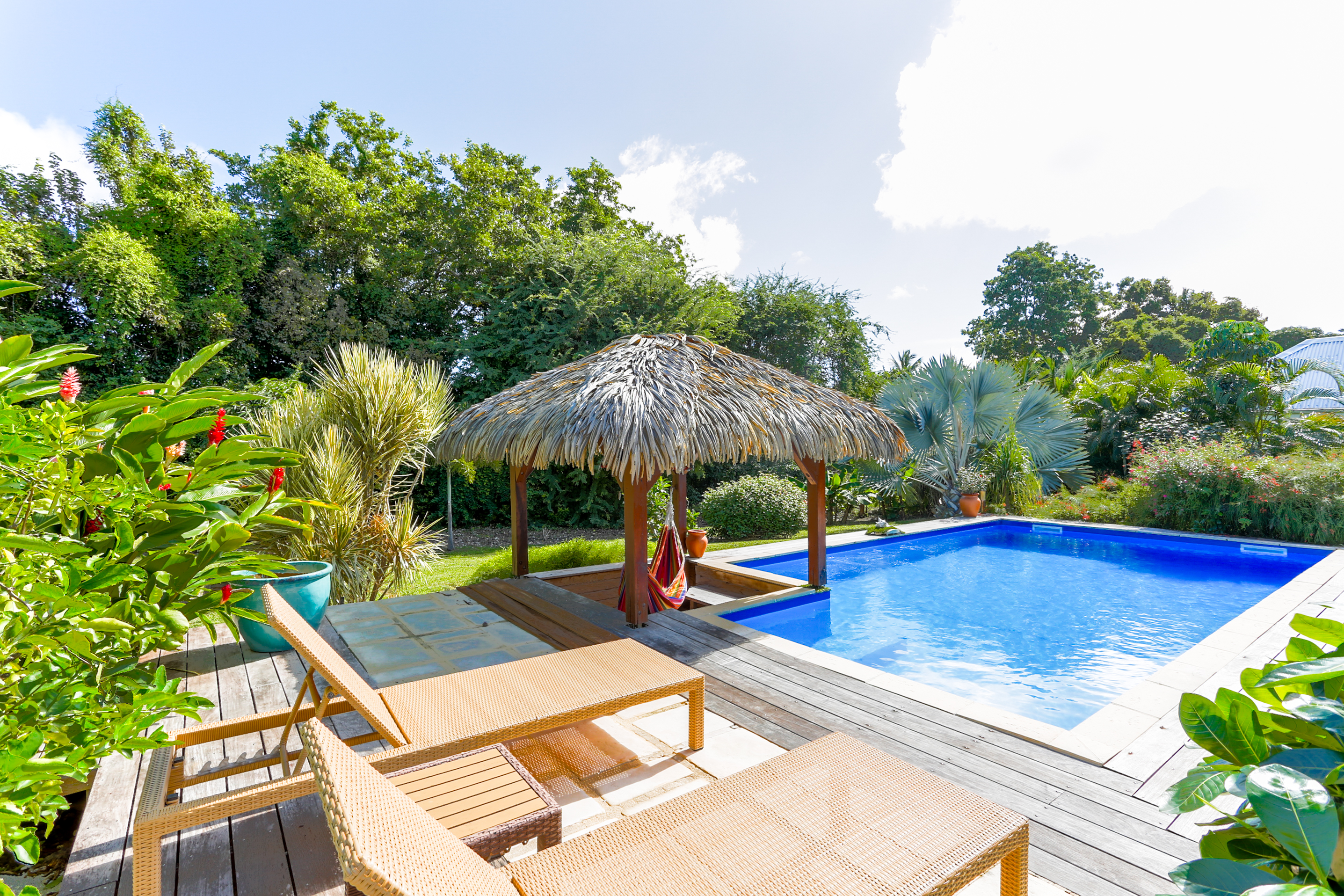 Creole villa in a tropical garden