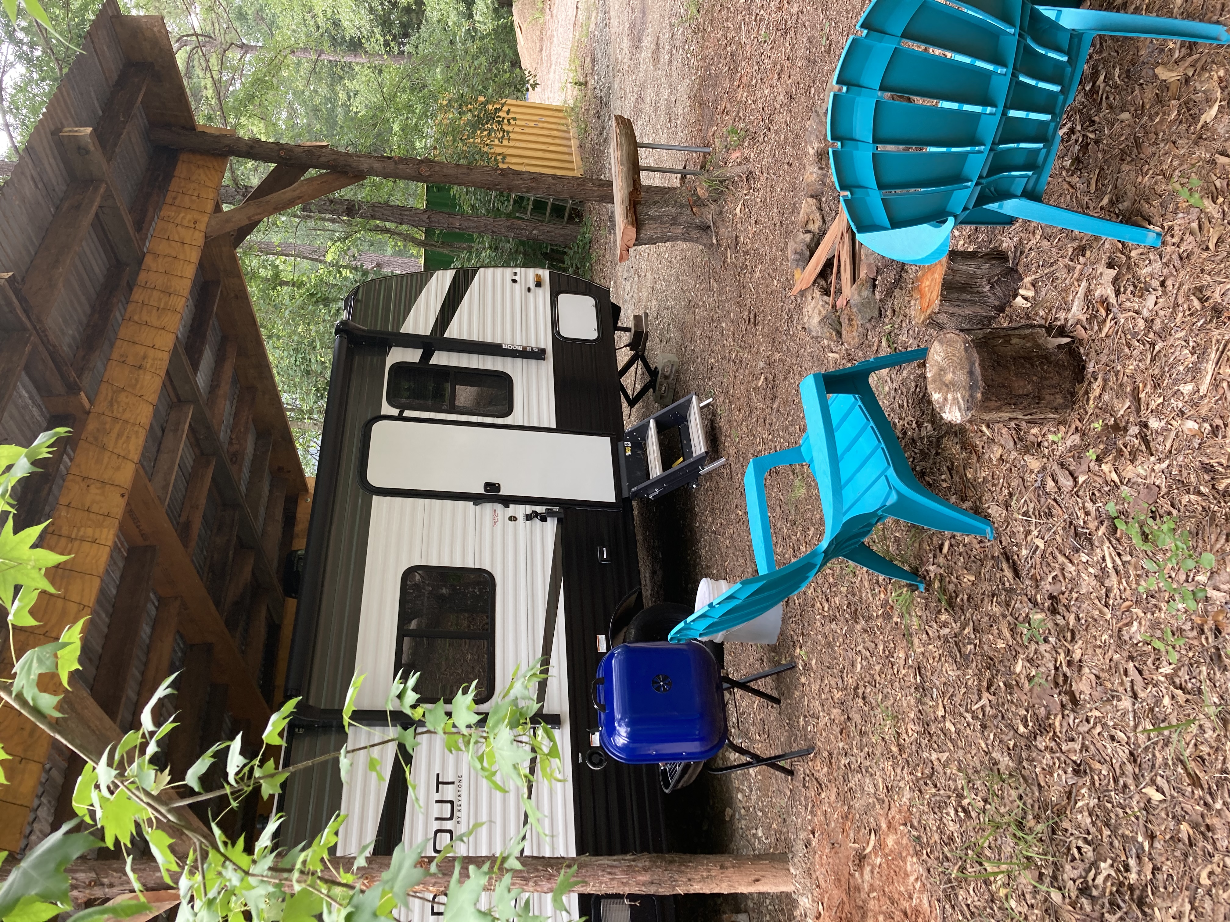 Coyote Creek Camper W Outdoor Fire Pit, Coyote Fire Pit