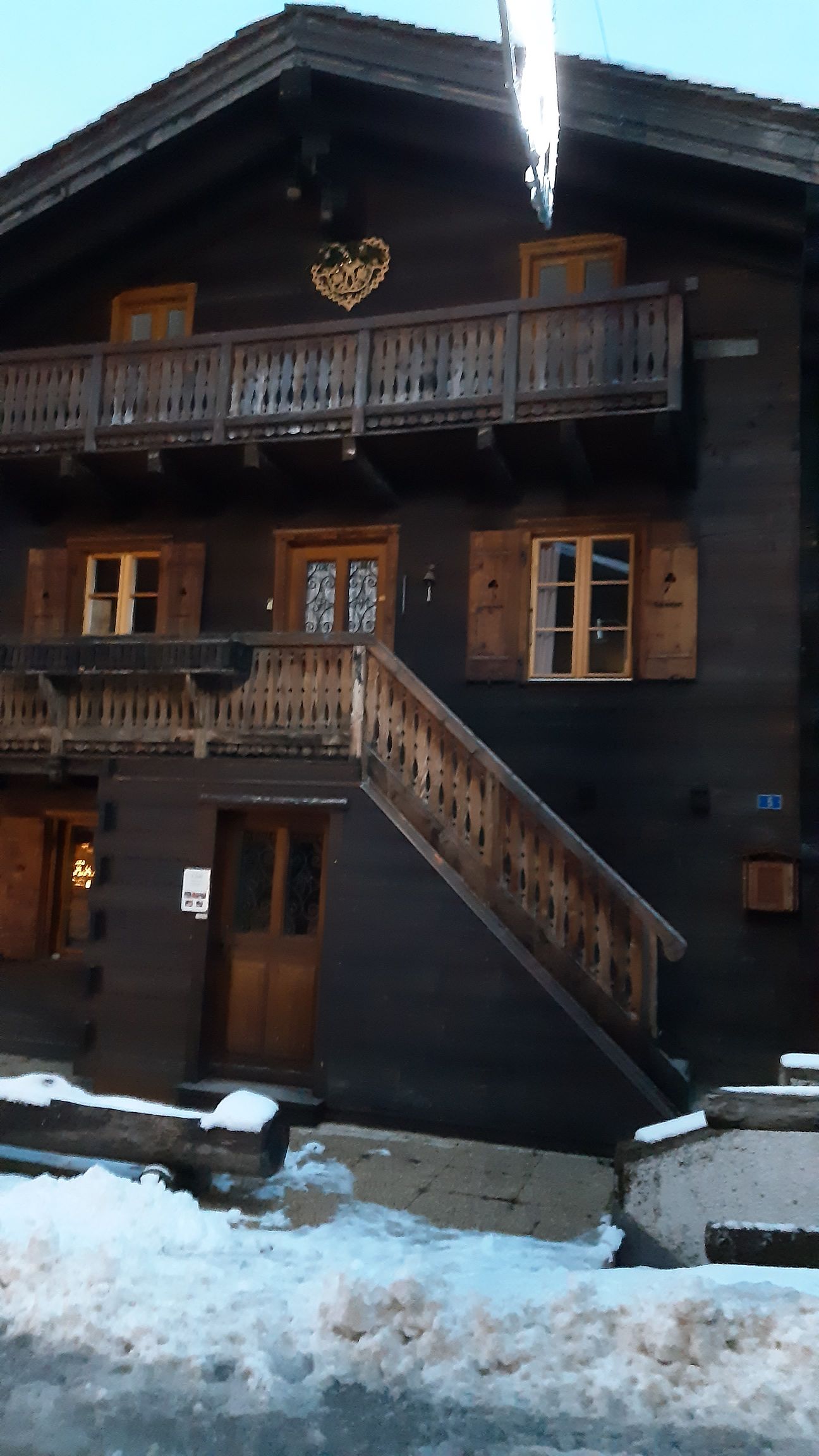 Typical apartment in chalet with balconies and views.