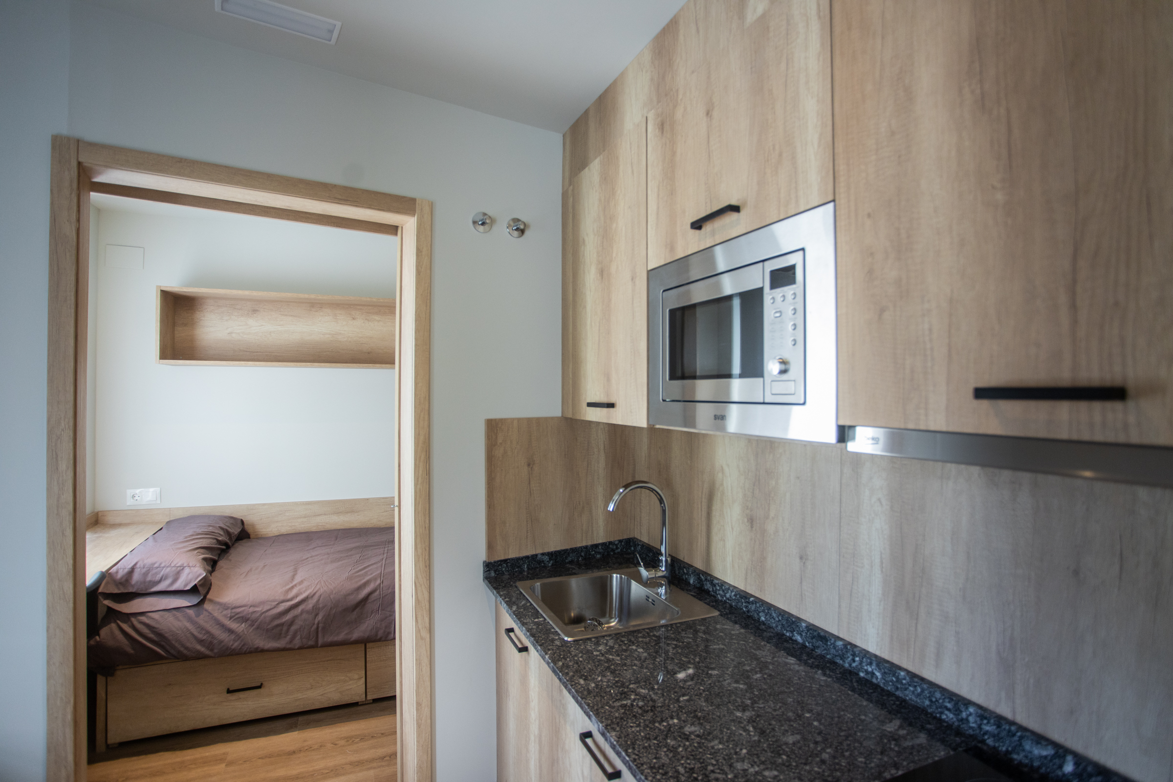 Two bedroom apartment with bathrooms and kitchen