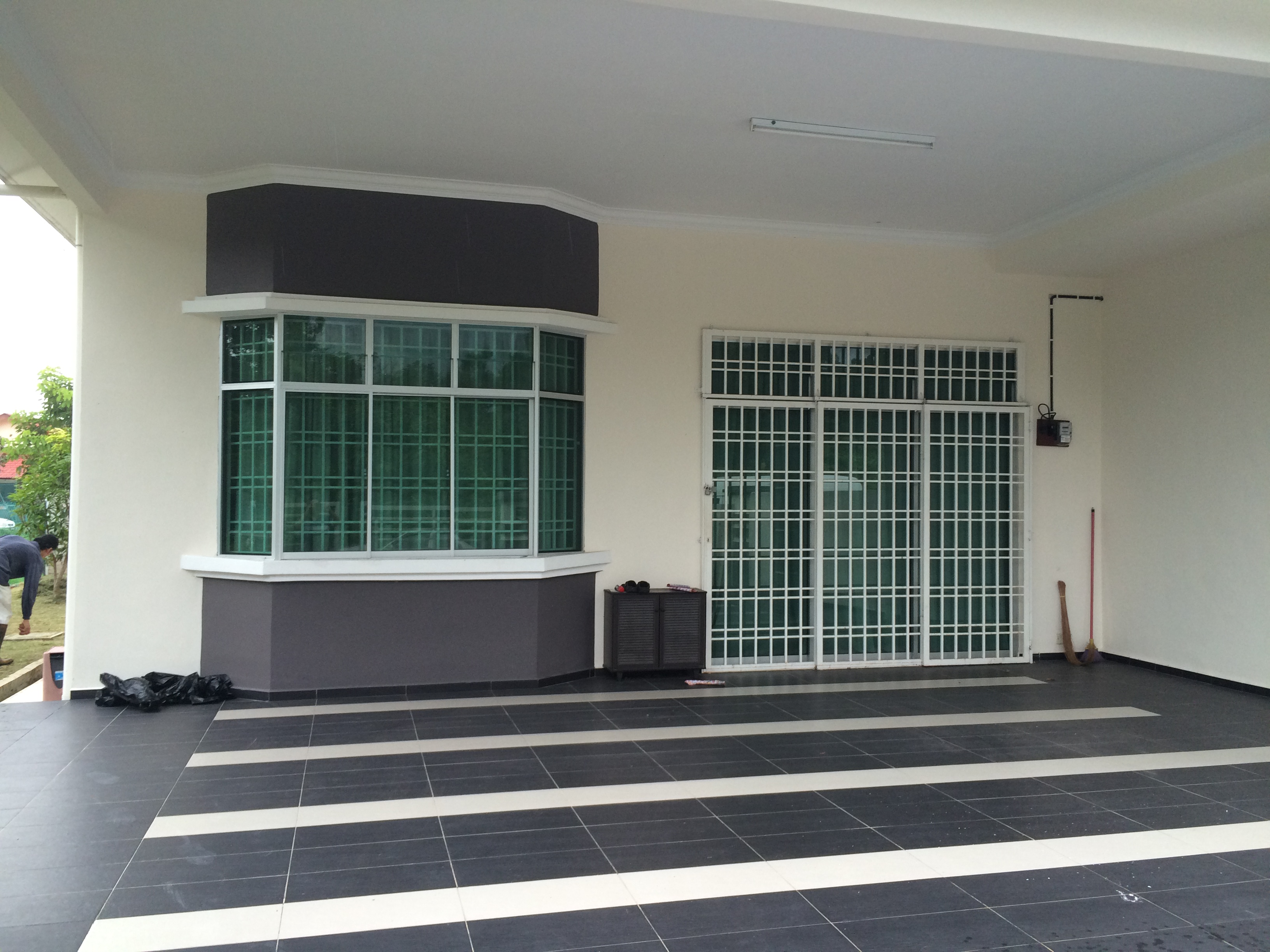 Car Porch Canopy With Steel Bar Support And Ceramic Roof Tiles Side View Ideahome Renovation Johor Bahru Jb