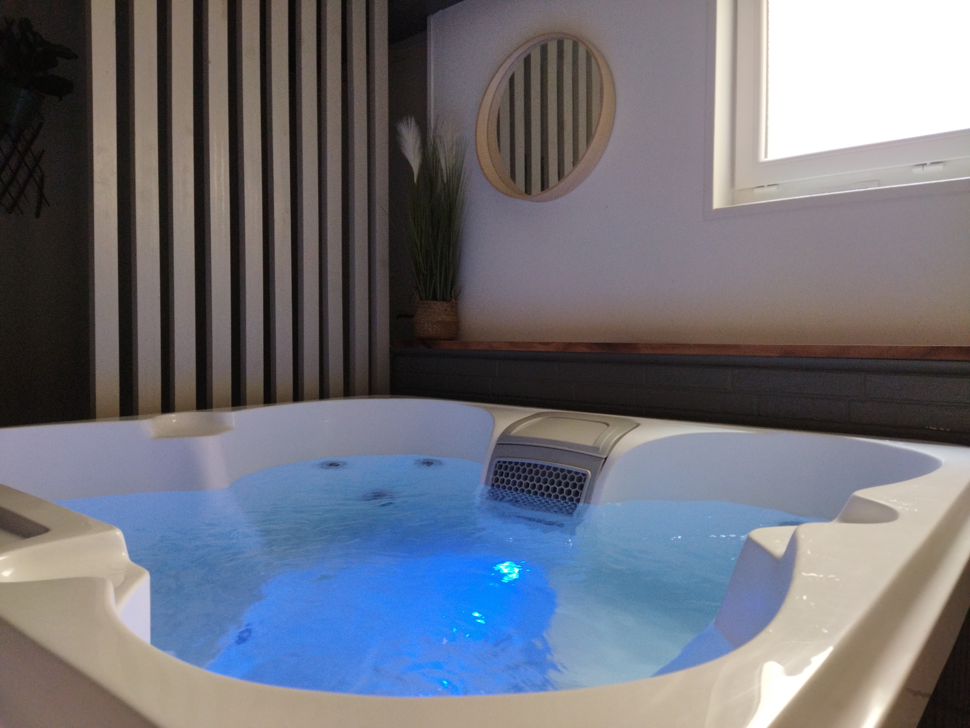 Downtown, A/C, private spa and garage
