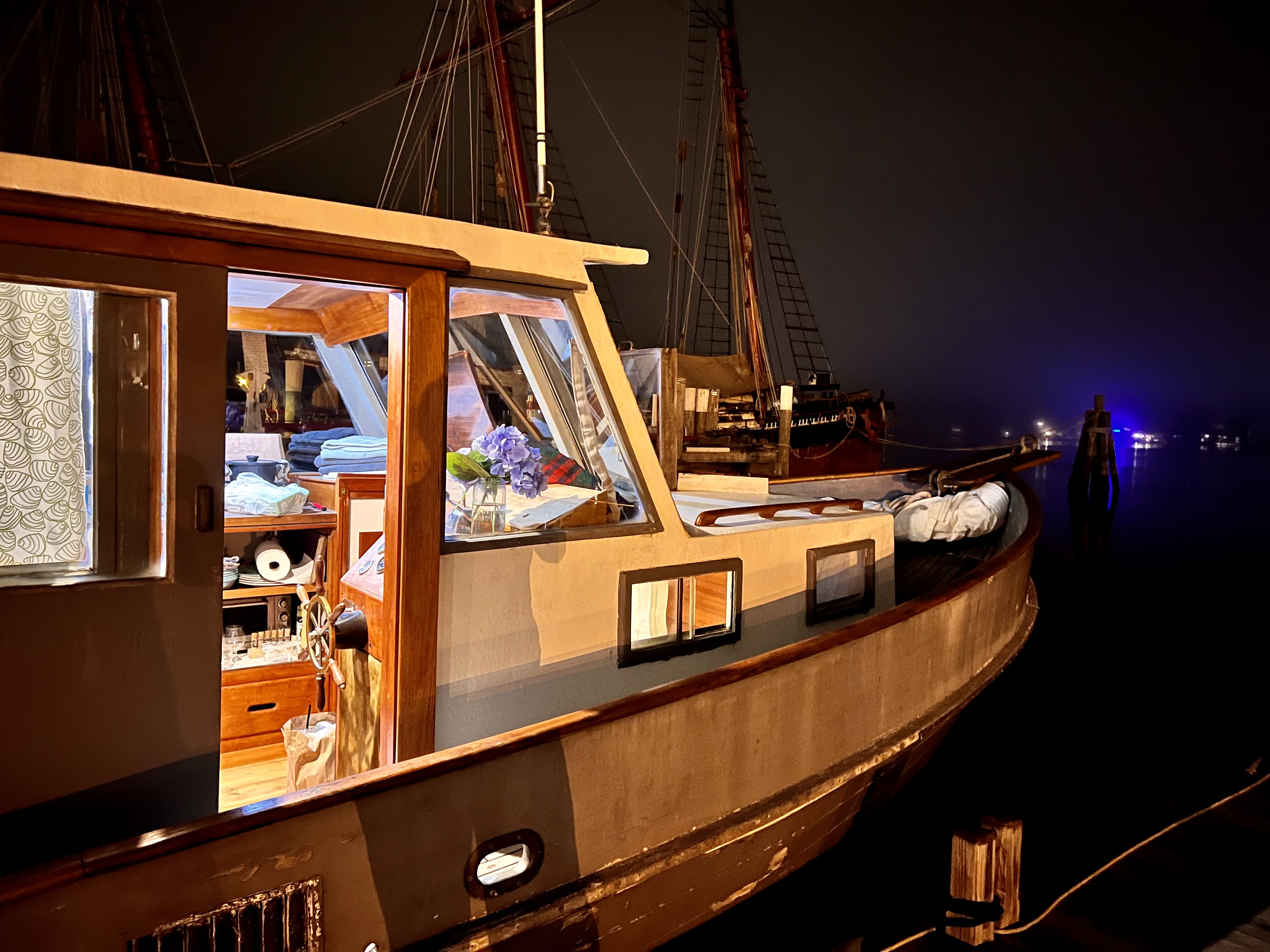 Great wood boat in mystic town