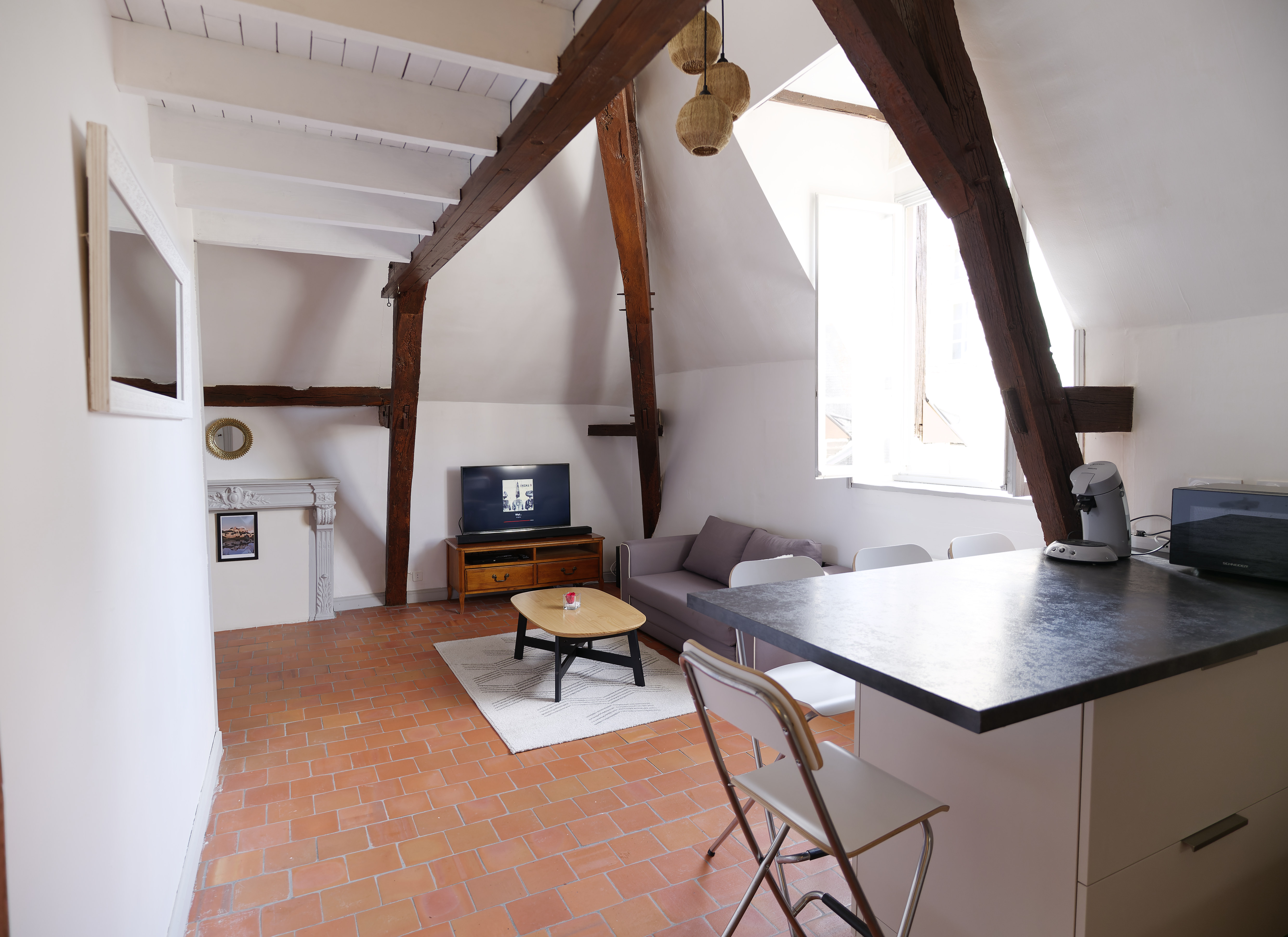 Historical center in Chinon, near of castle