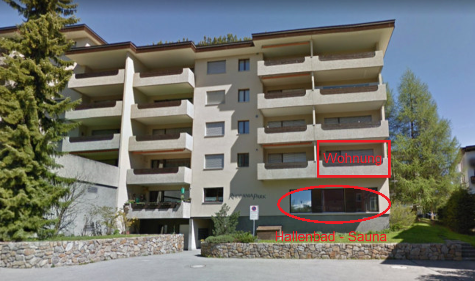 3 room apartment with indoor pool, sauna & underground parking