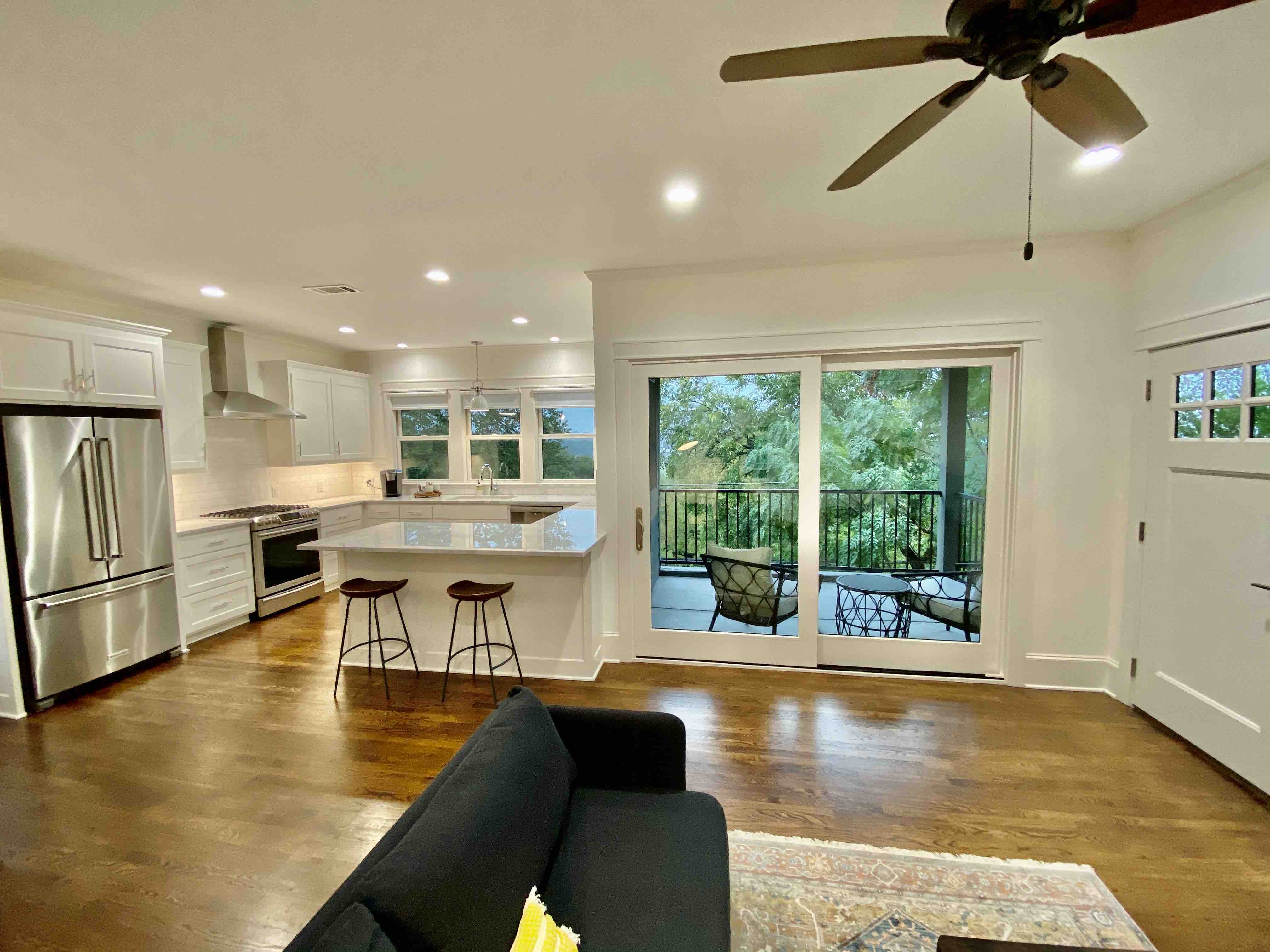 Modern river view space in historic neighborhood in District 9, Fort Worth
