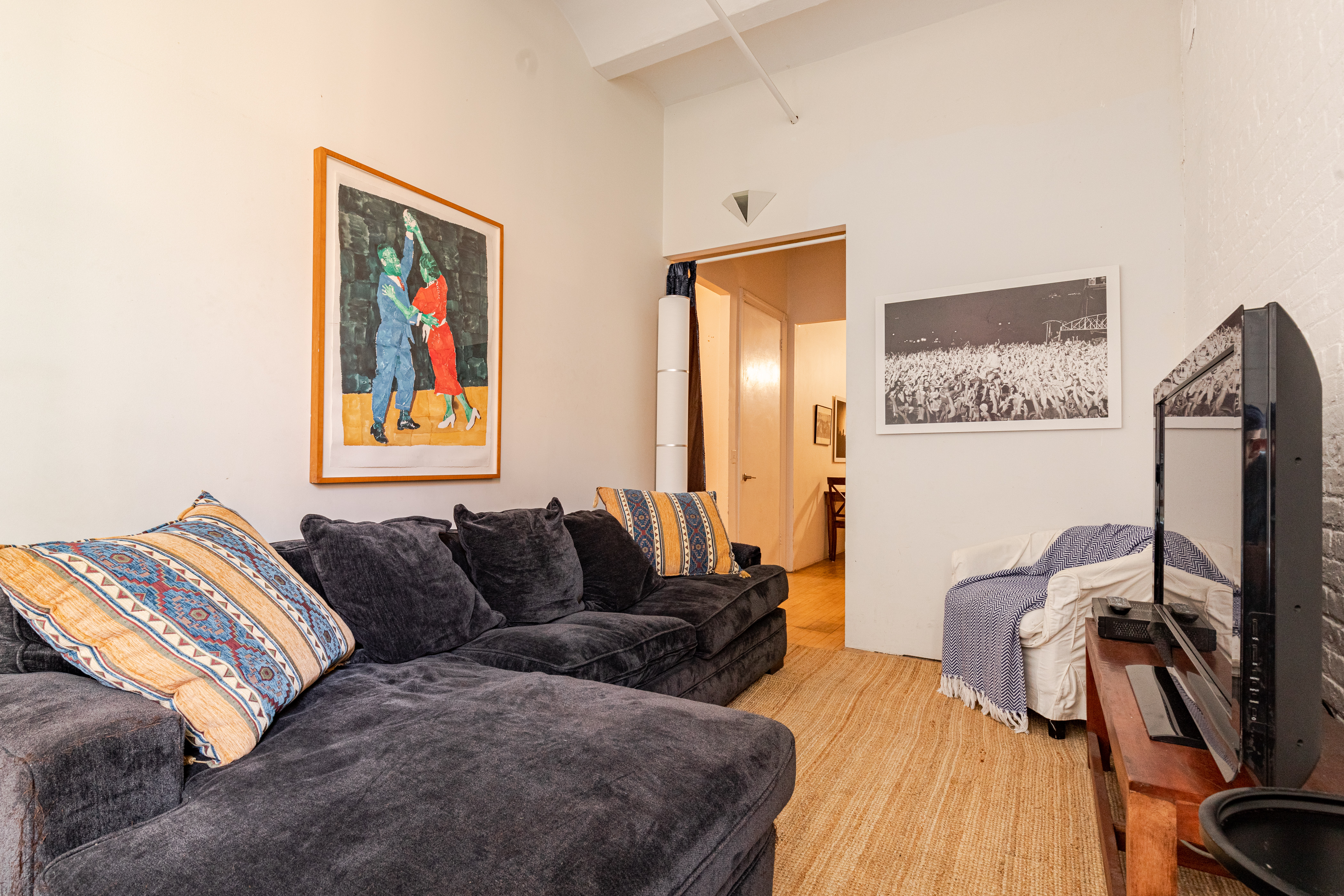 Two bedrooms and bath in downtown loft.