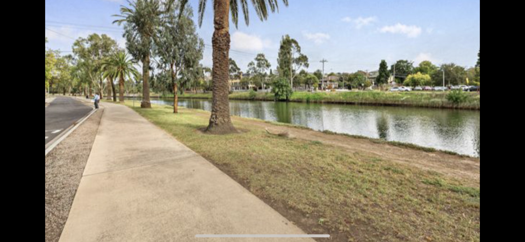 Riverside, overlooking river close to cafes, walks