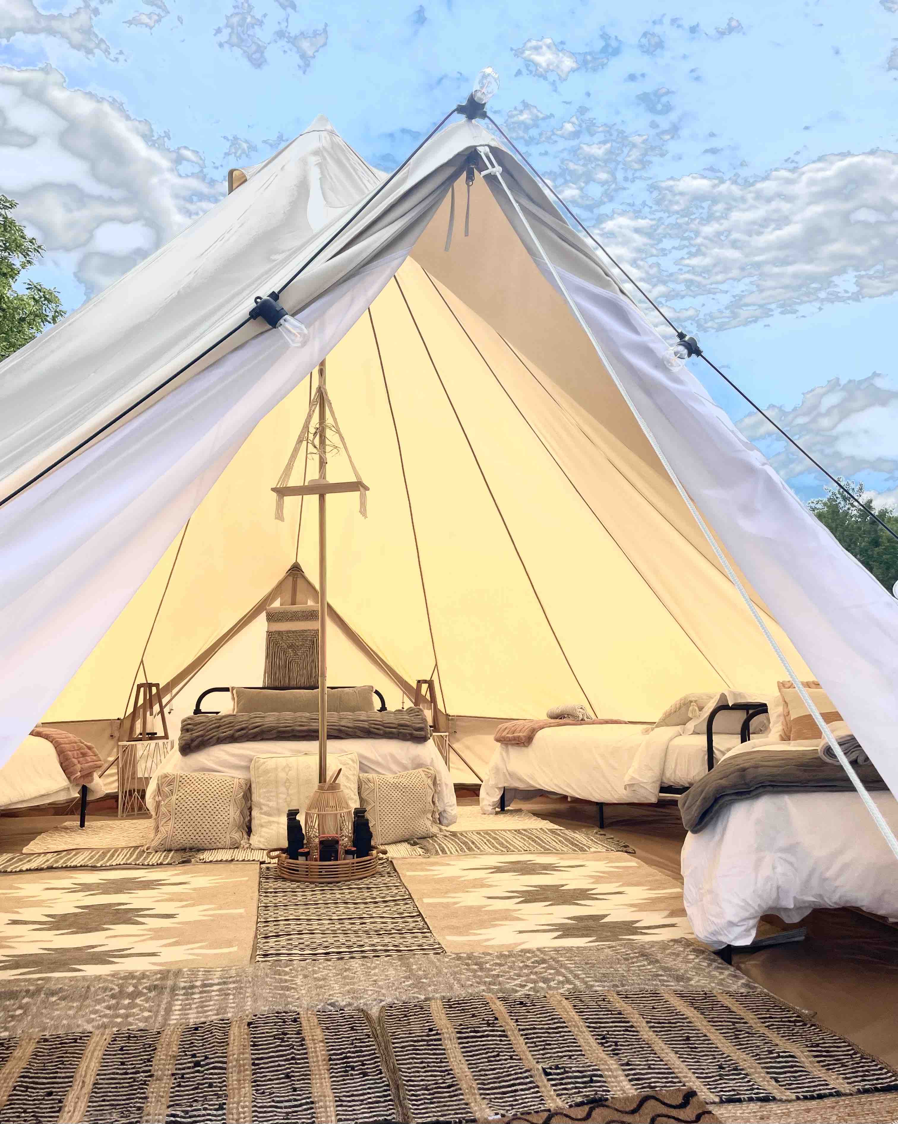 Bell Tent at Lost Woods w/ hilltop view