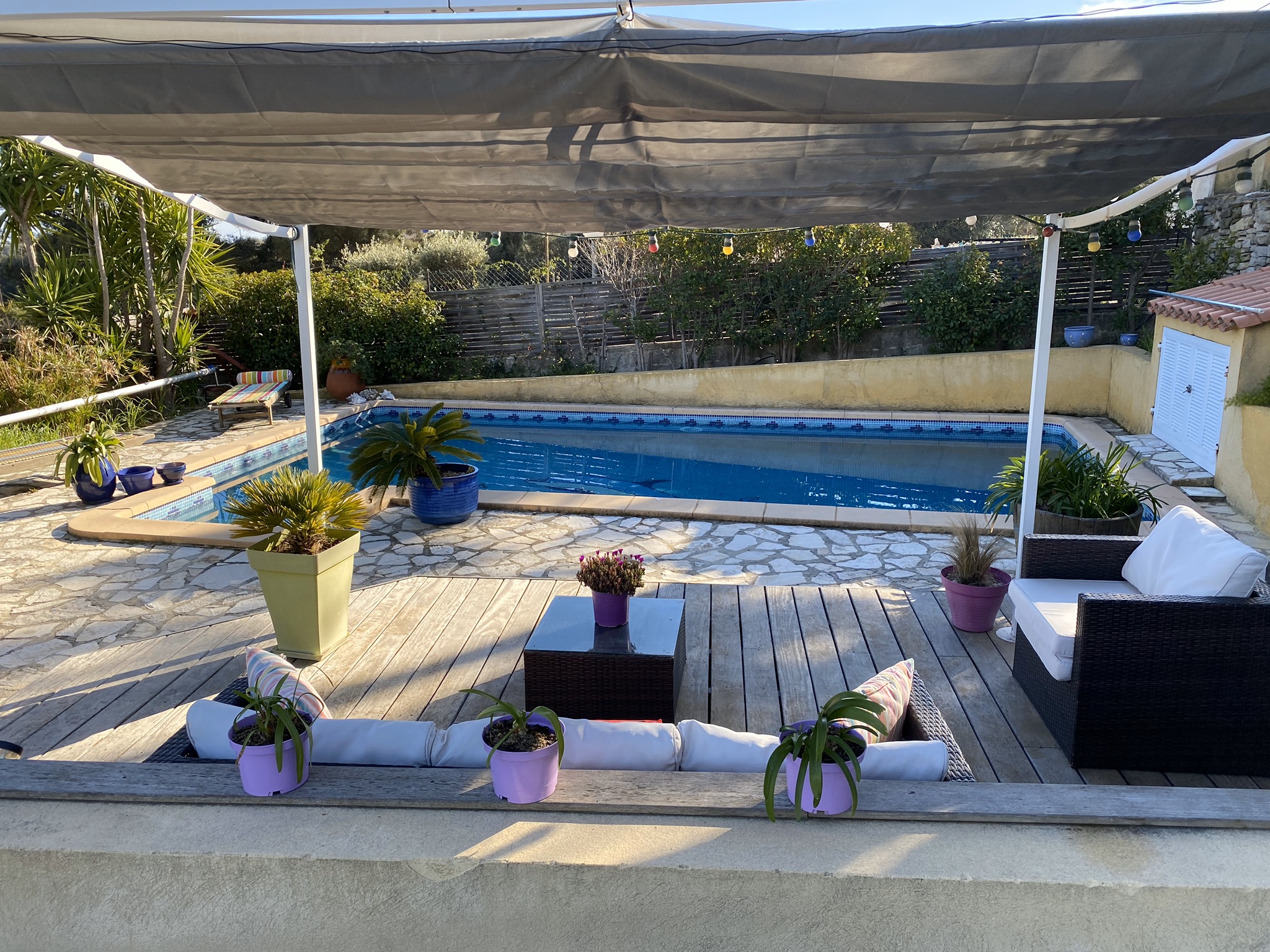 Bottom of villa with pool access