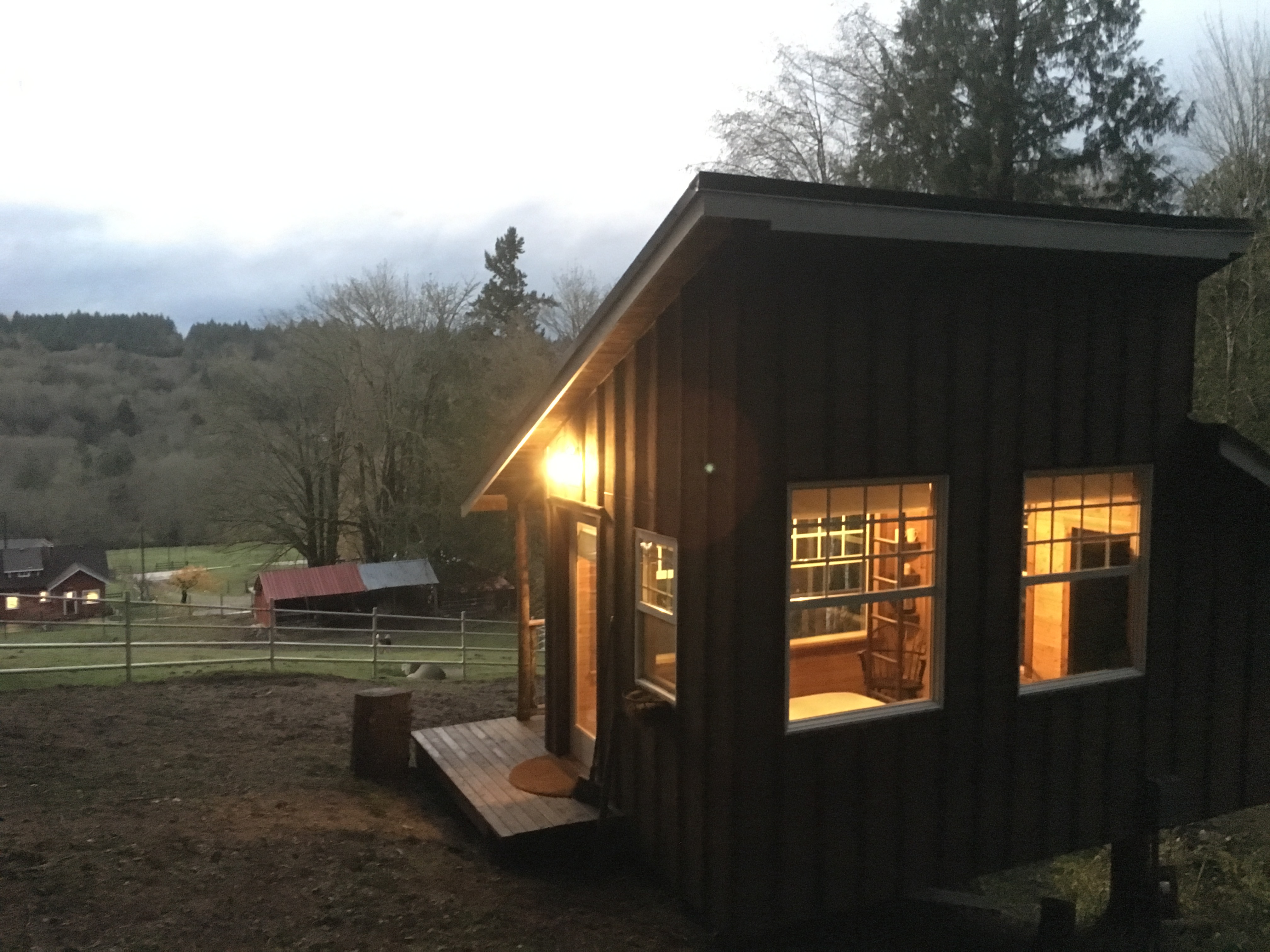 Tarnside Chalet on hillside family farm Tiny houses for Rent in